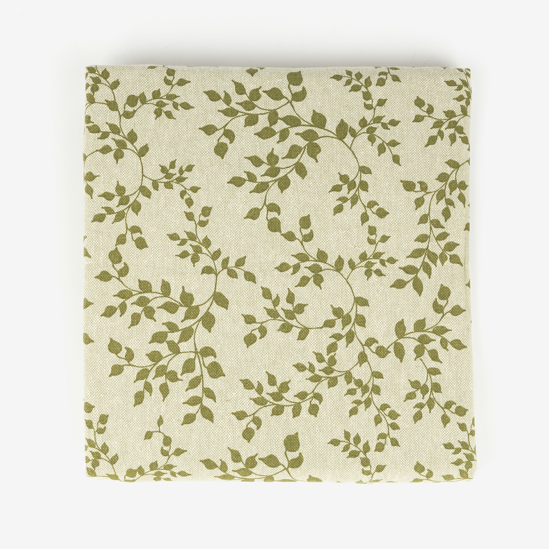 Mantel verde oliva de algod&oacute;n reciclado Jana 135x140cm