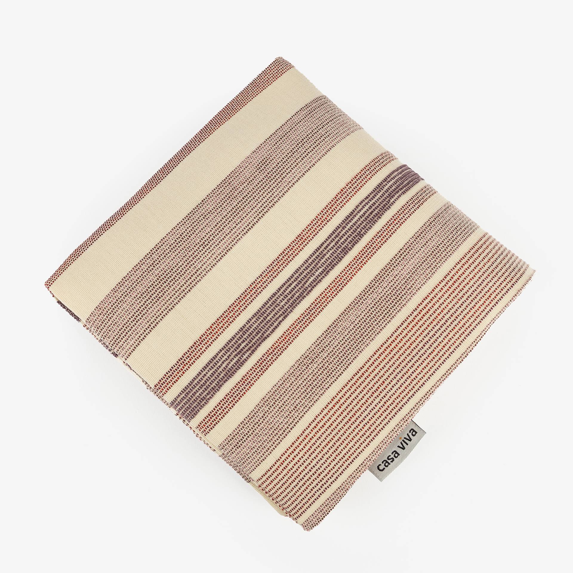 Funda de cojín exterior de algodón reciclado raya rosa Baris 45x45cm