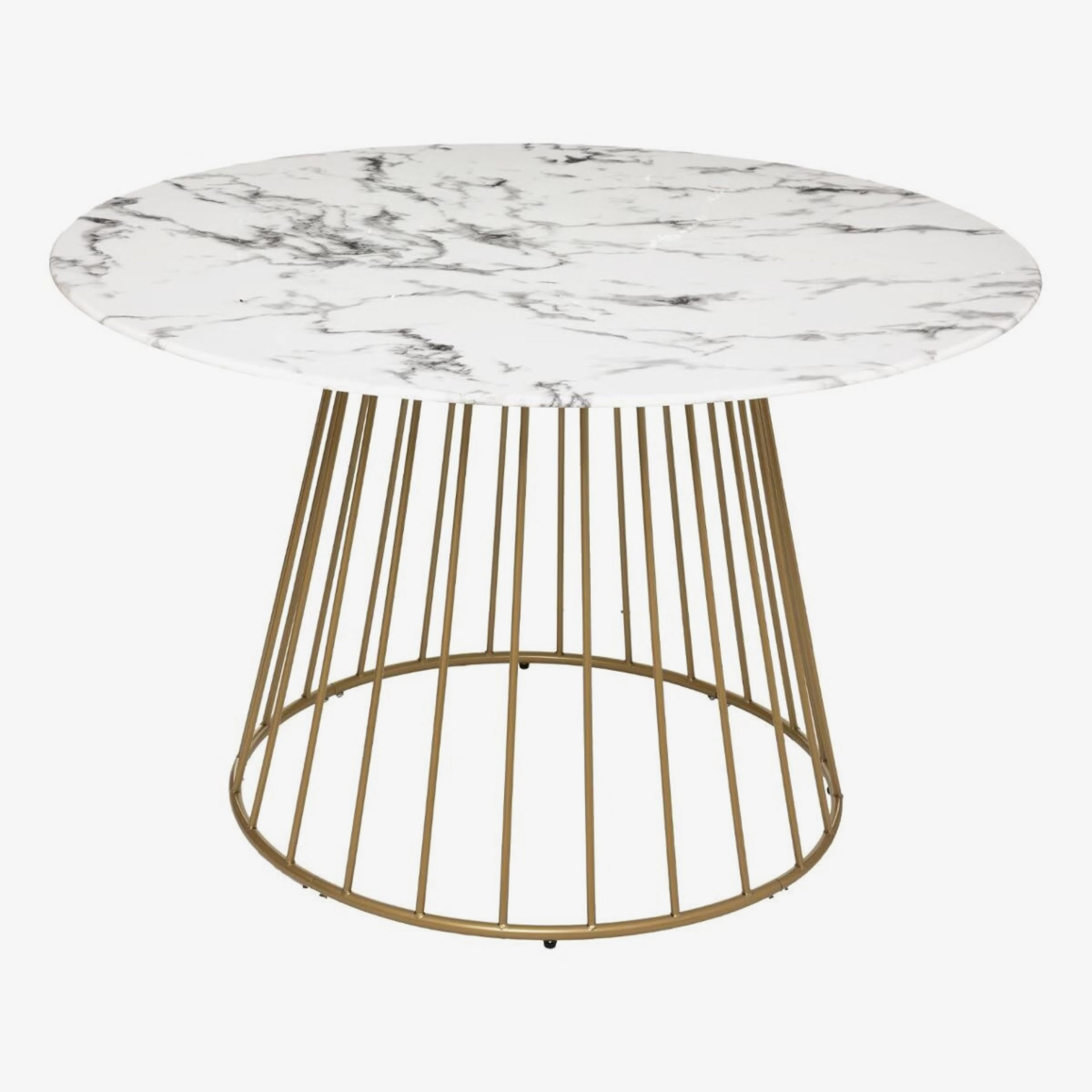 Mesa de comedor de vidrio efecto m&aacute;rmol Moren &Oslash;120cm 
