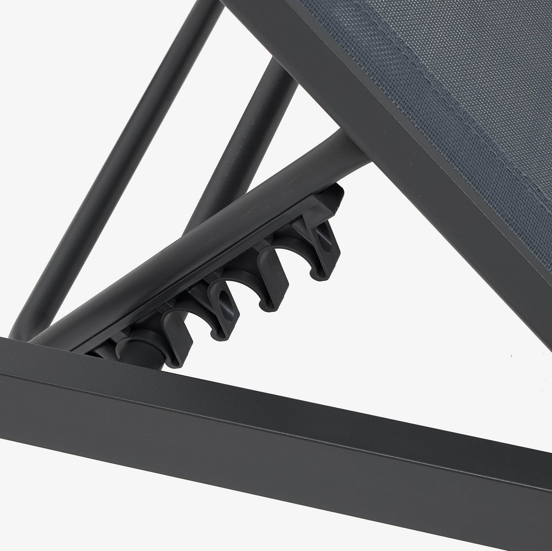 Tumbona reclinable de aluminio con ruedas gris 64x200x89cm