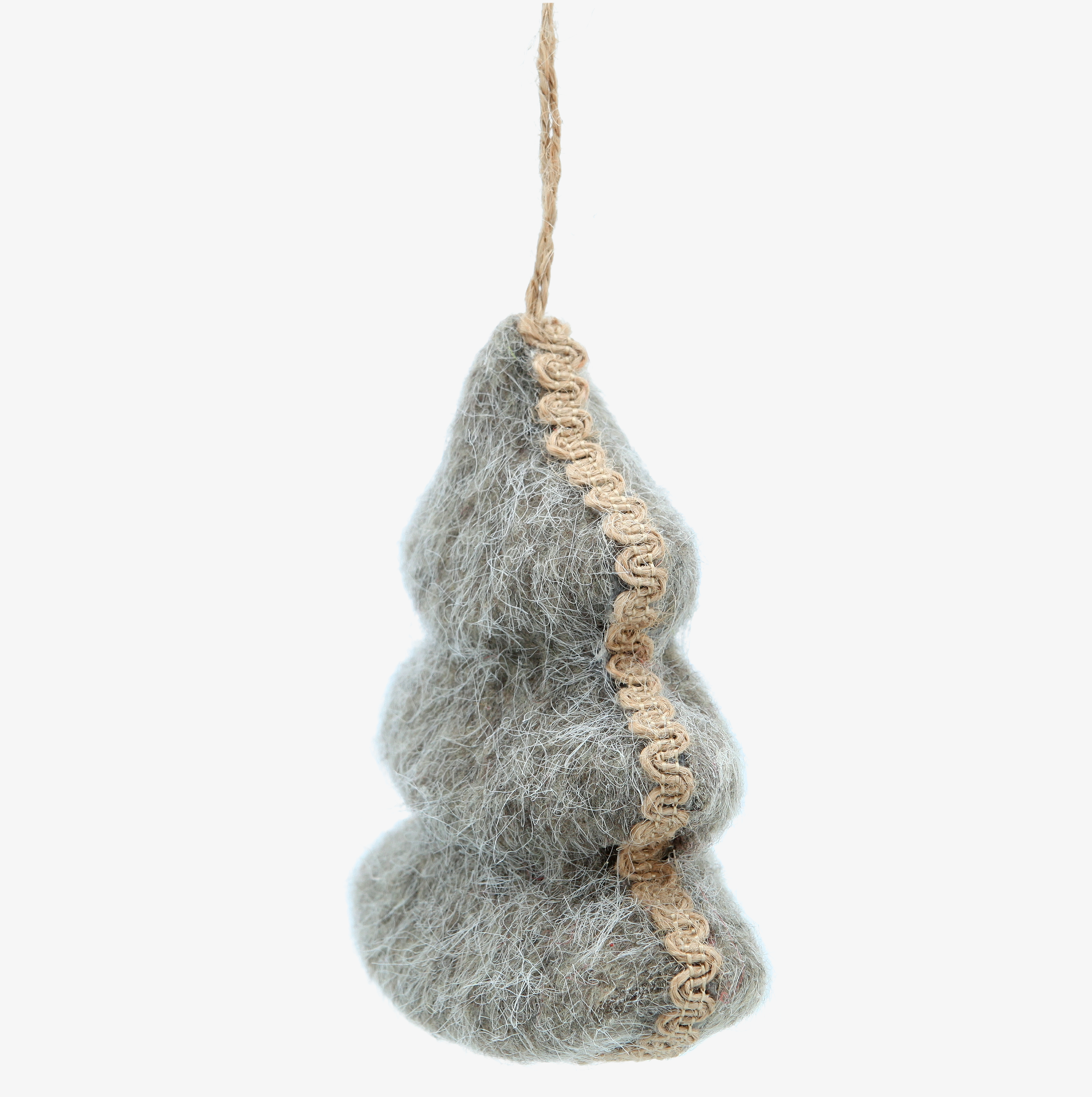 Bola de Navidad de &aacute;rbol de fieltro gris 11x5x11cm