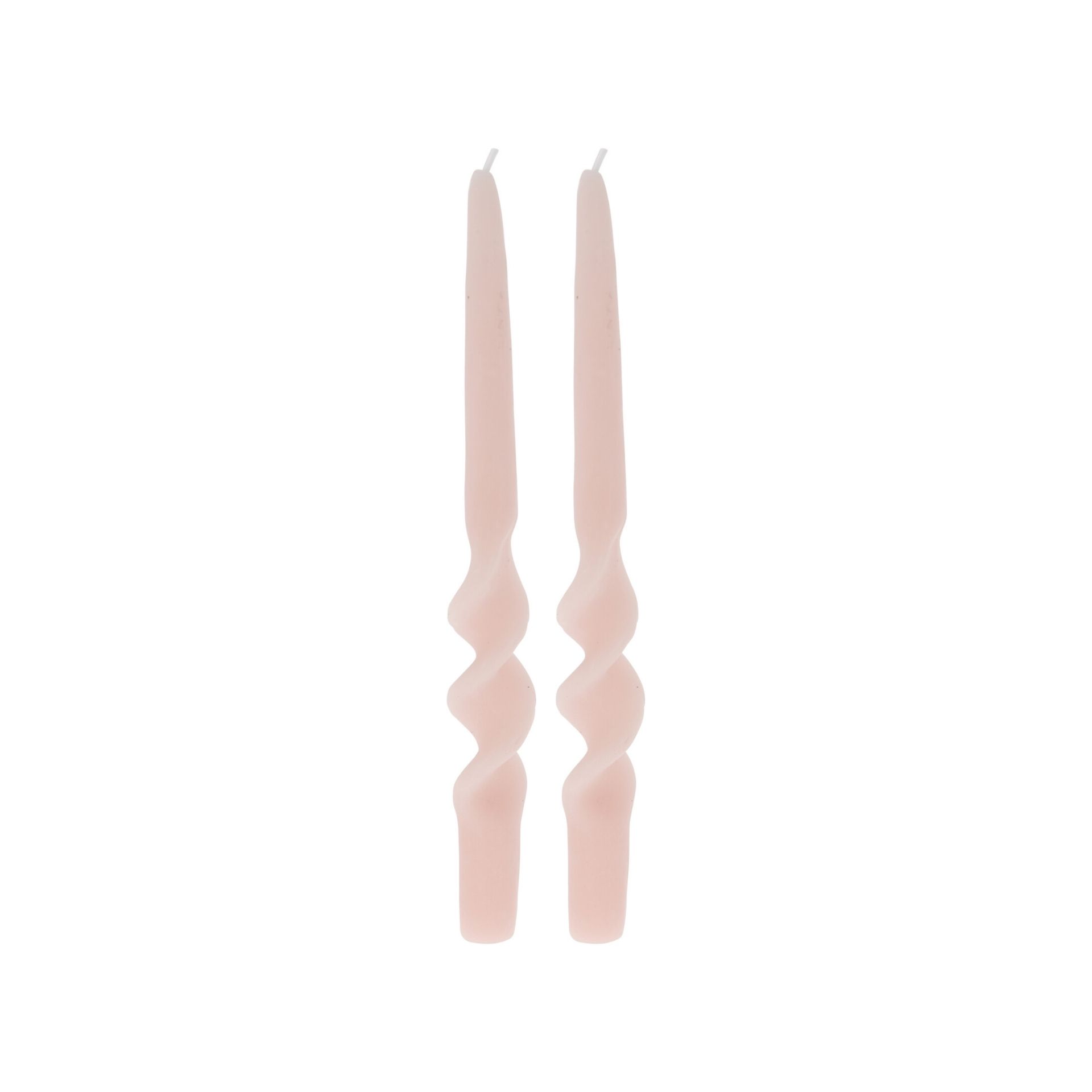 Set de 2 velas candelabro rosa 26cm
