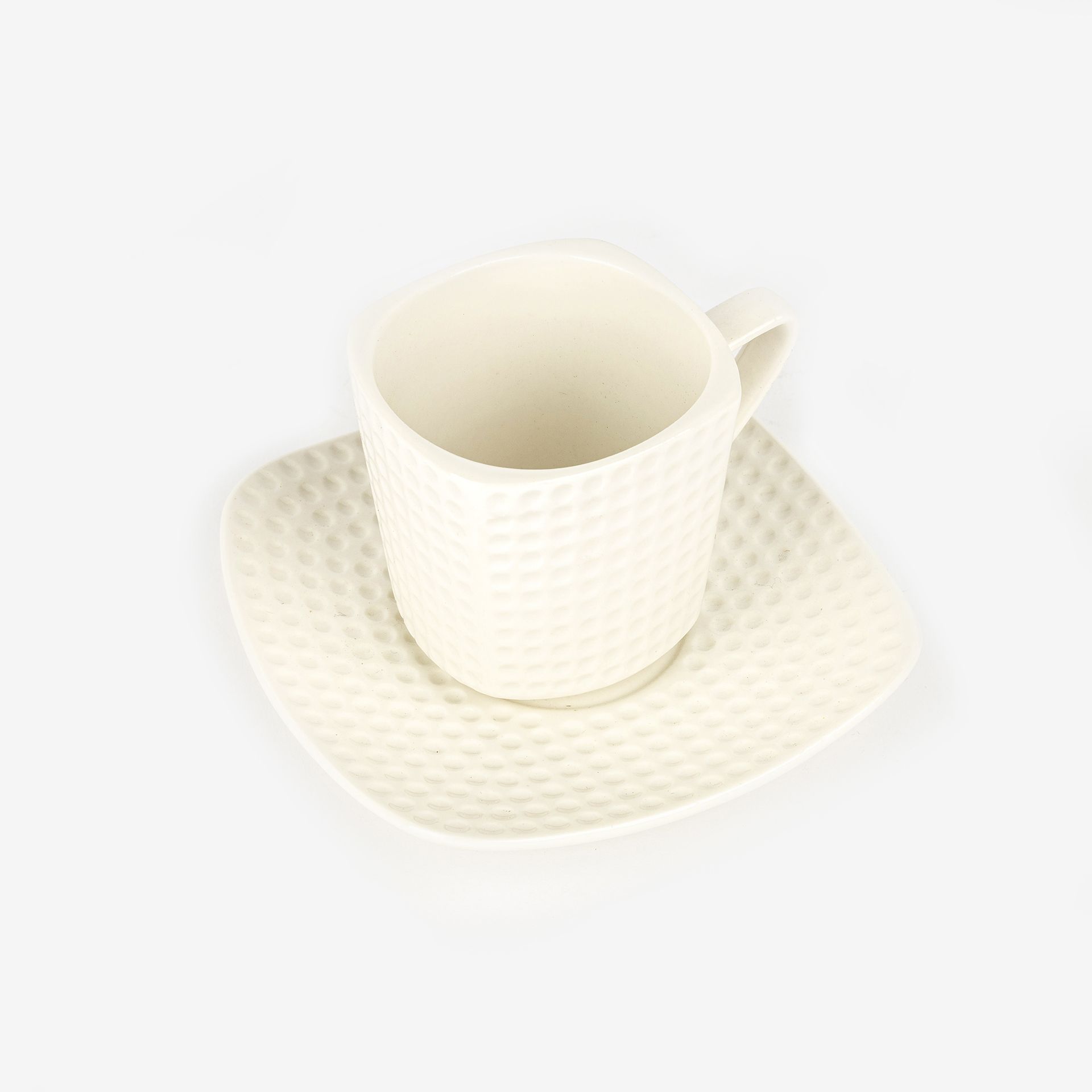 Taza de café con plato de porcelana Golf 8cl