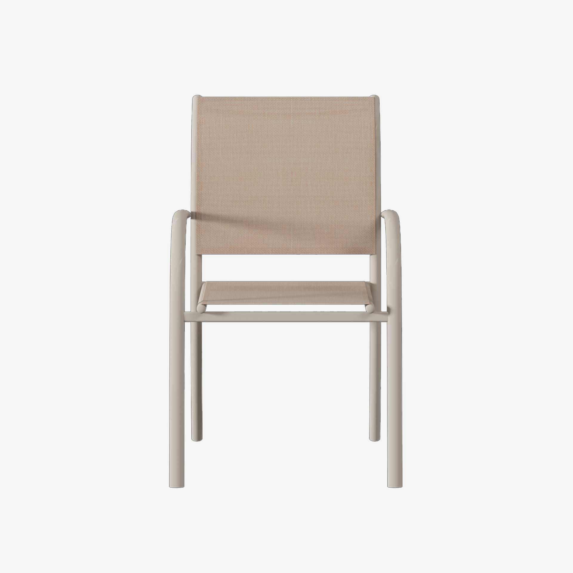 Silla de jard&iacute;n apilable de aluminio crema Piazor 56x65x88cm