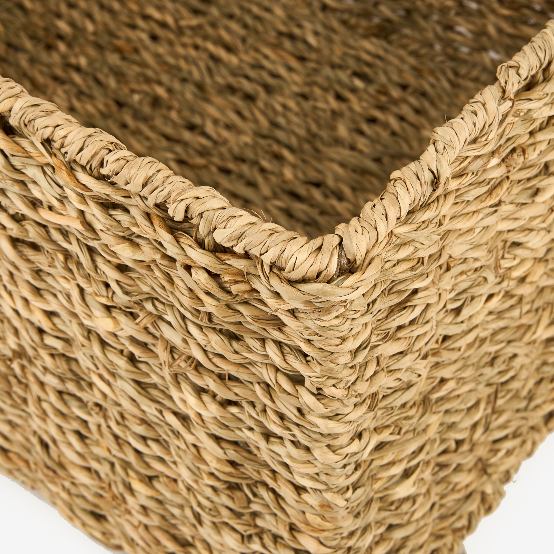 Cesta con tapa de fibras naturales Teris 34x24x18cm