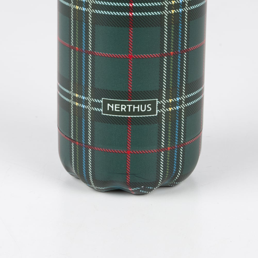 Botella térmica acero inoxidable verde tartán