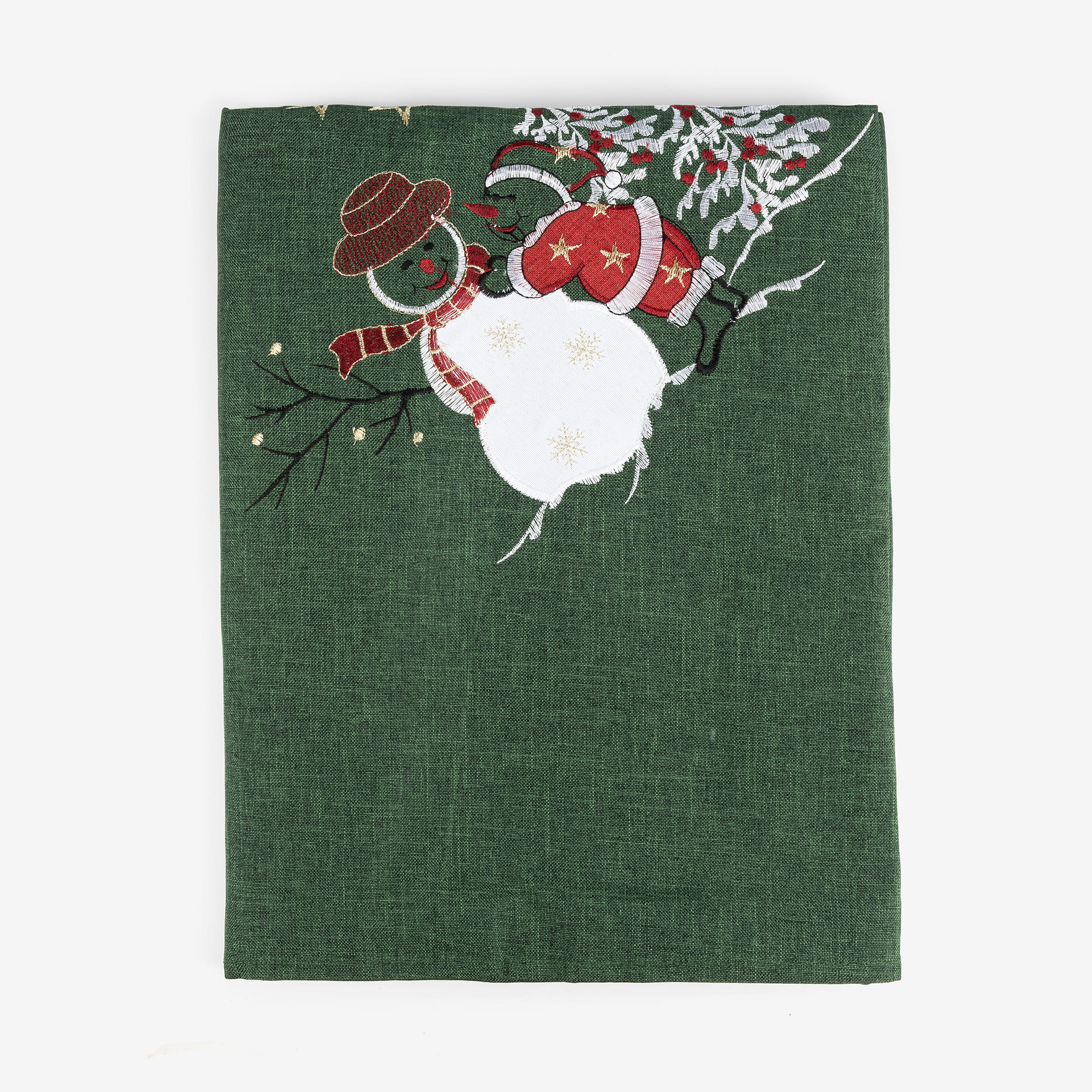 Mantel verde Muñecos de nieve 150x250cm