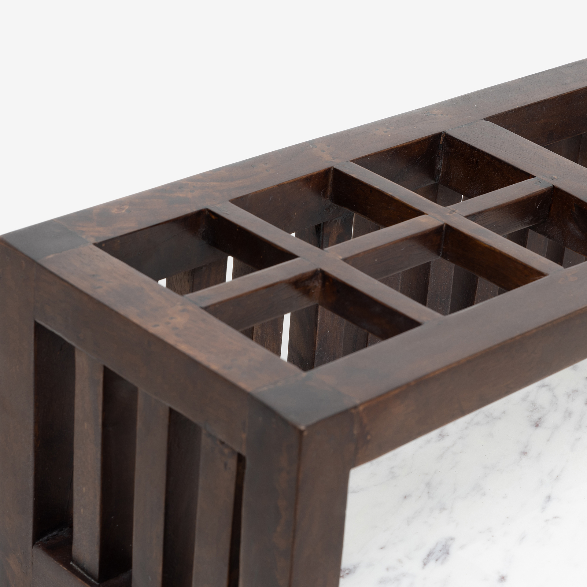 Mueble bar con ruedas de madera de olmo reciclada Pisco 70x50x91cm