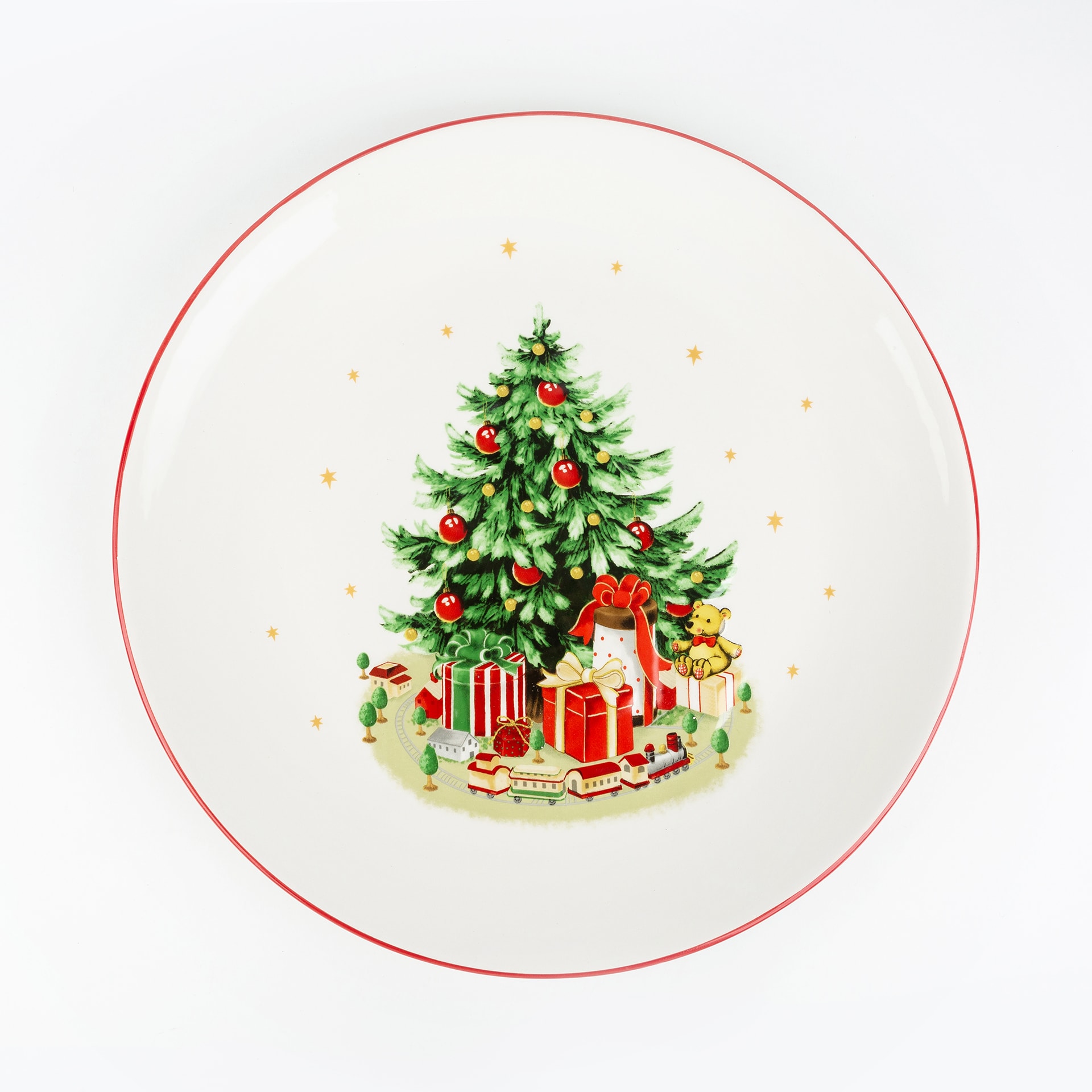 Plato de cer&aacute;mica con &aacute;rbol Navidad &Oslash;30cm