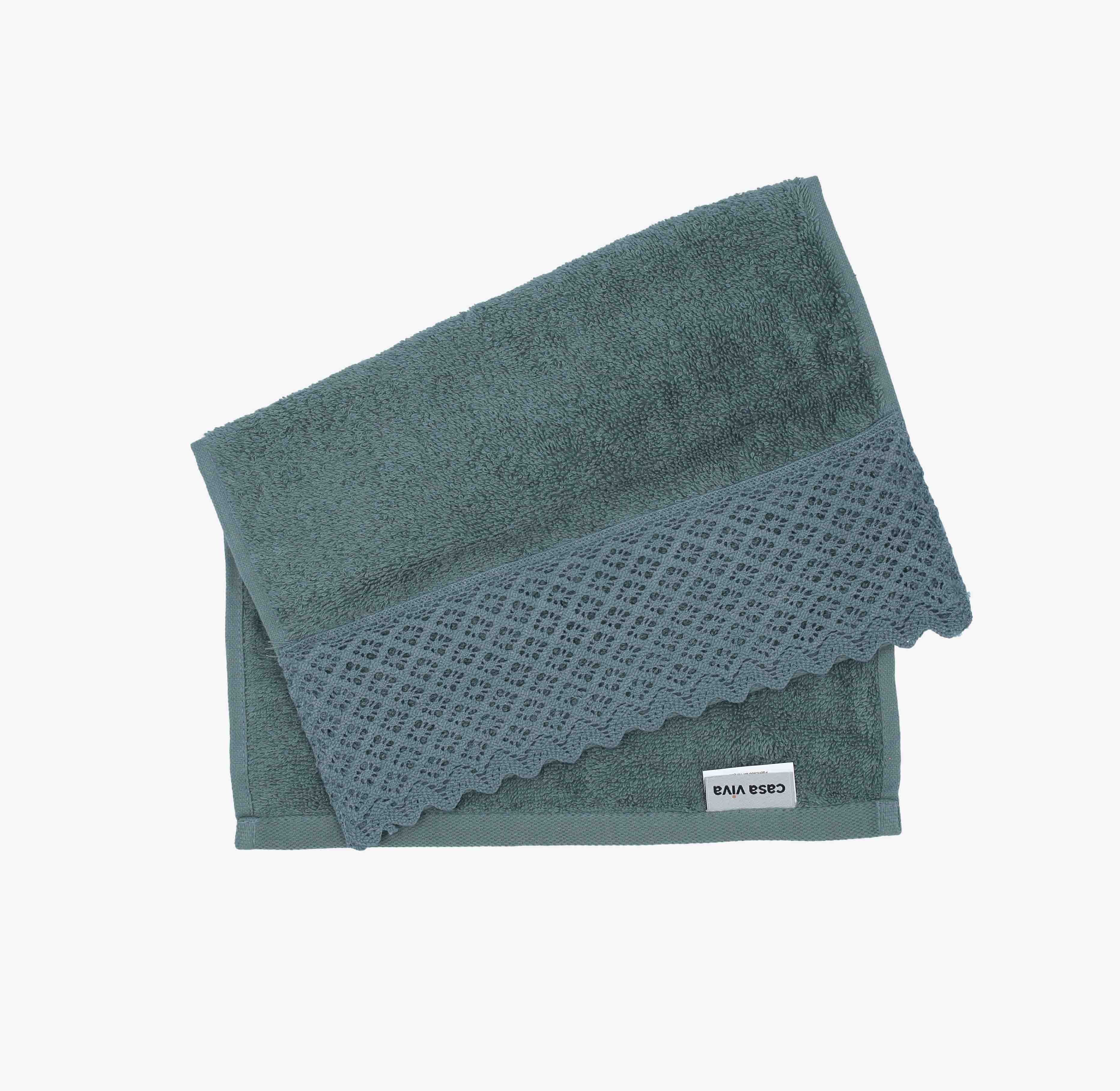 Toalla de tocador de algod&oacute;n 100% verde Nido 30x50cm - 500 g/m&sup2;