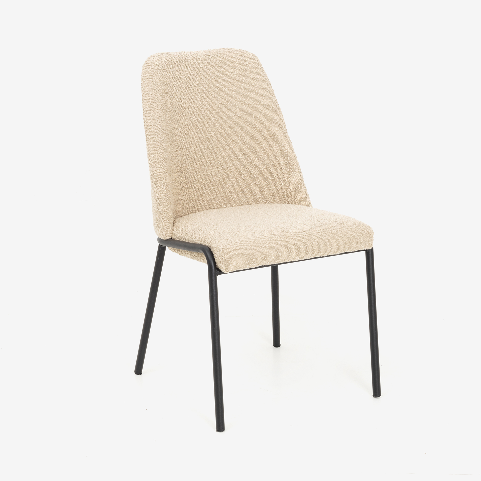 Silla de comedor borreguito beige Mina 49x60x91cm