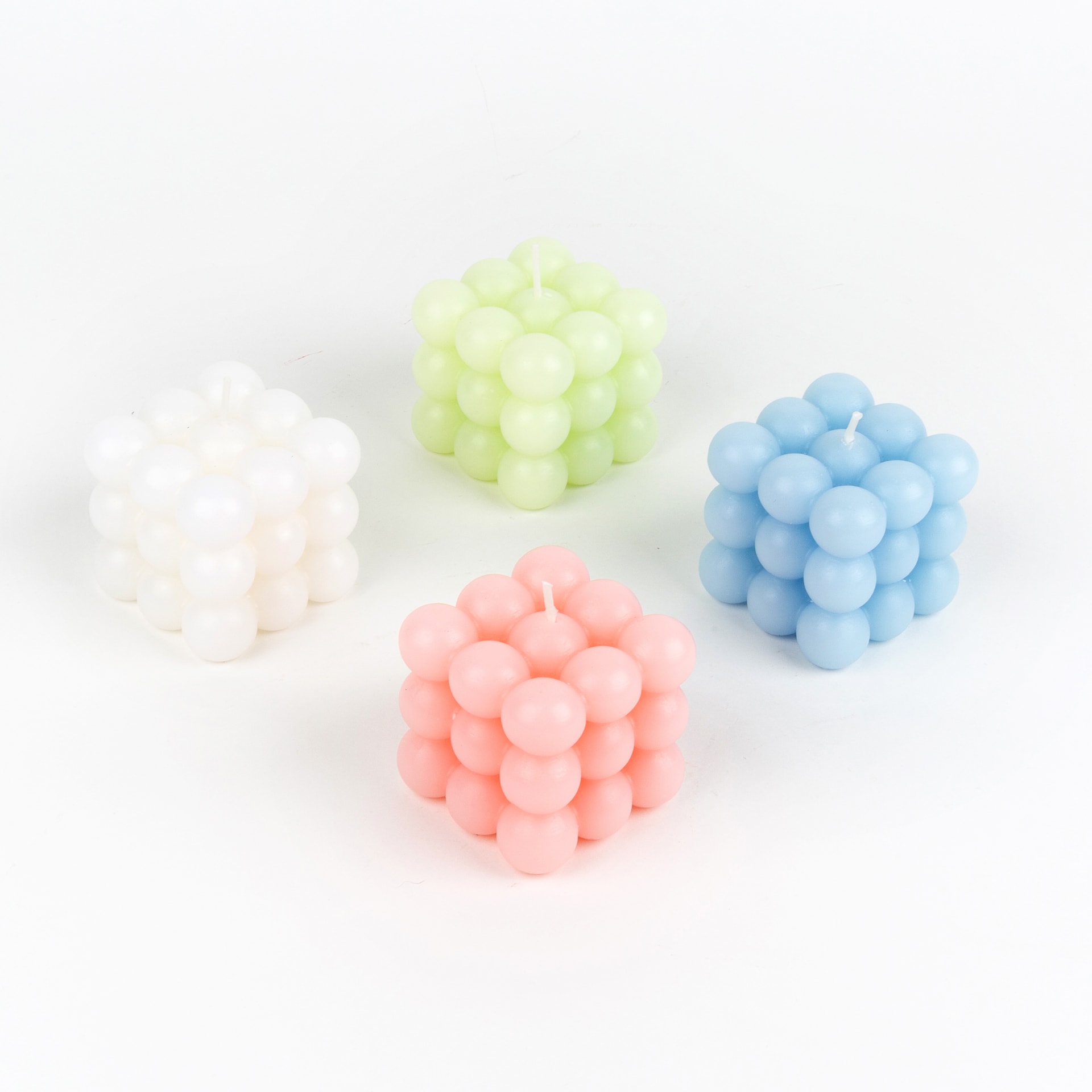 Vela decorativa rosa Cubic 6x6cm