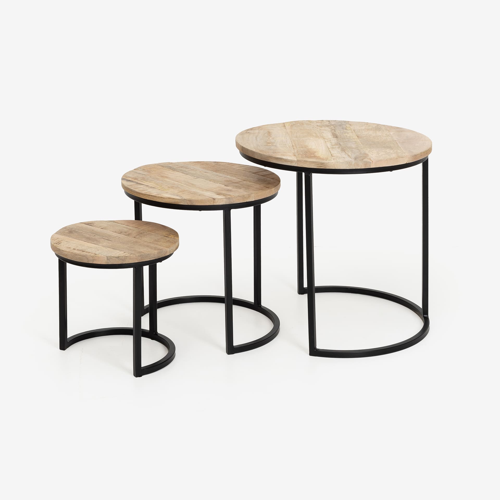 Mesa auxiliar de madera de mango Tebas &Oslash;31x29cm