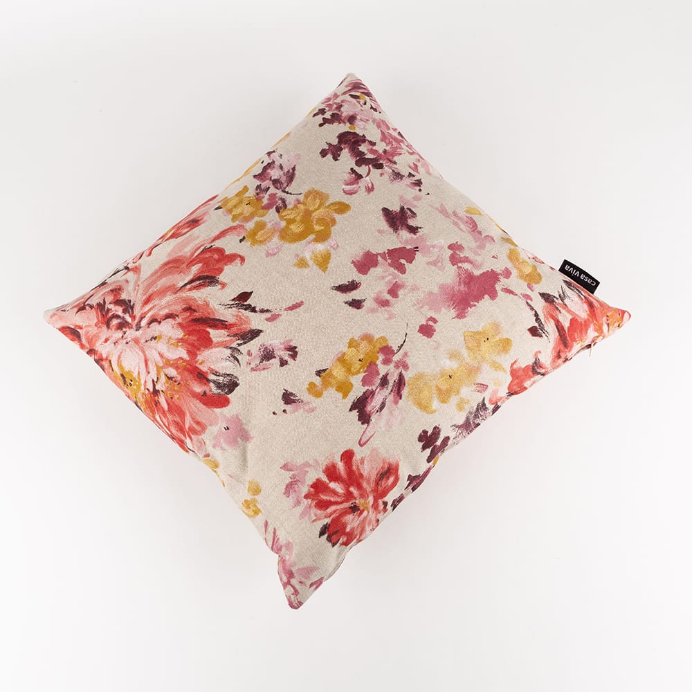 Funda de coj&iacute;n granate floral Cezzane 45x45cm