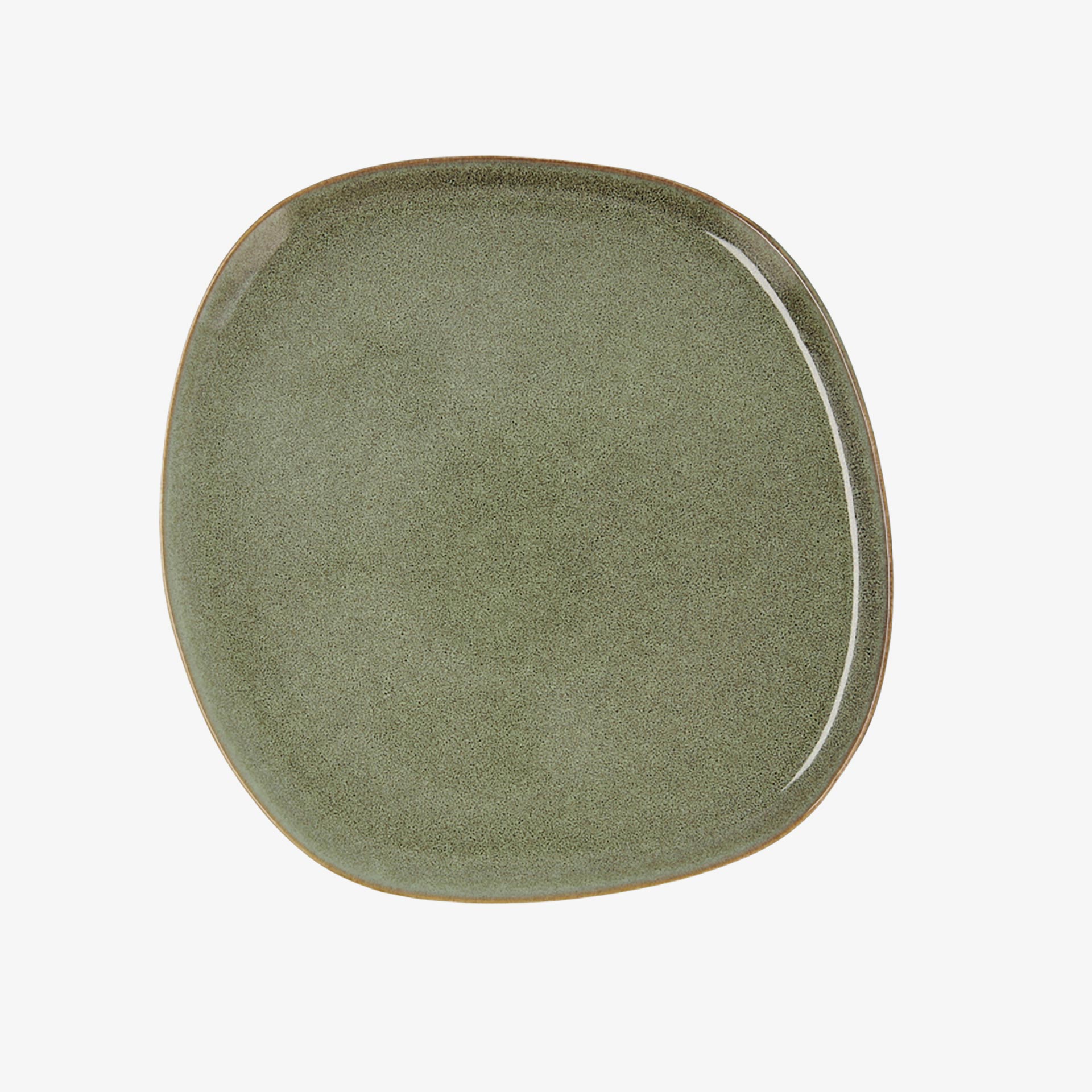 Plato llano verde de gres Beget &Oslash;26cm
