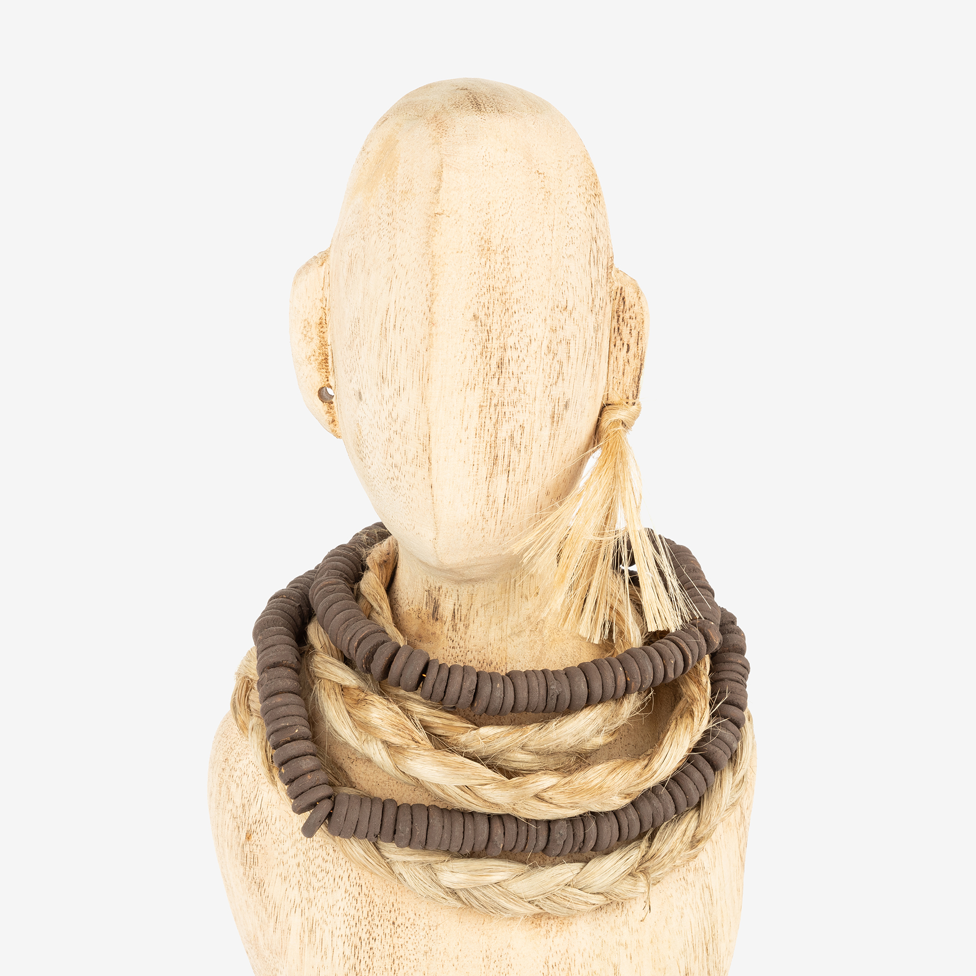 Figura decorativa de madera de mango busto Lady 44cm