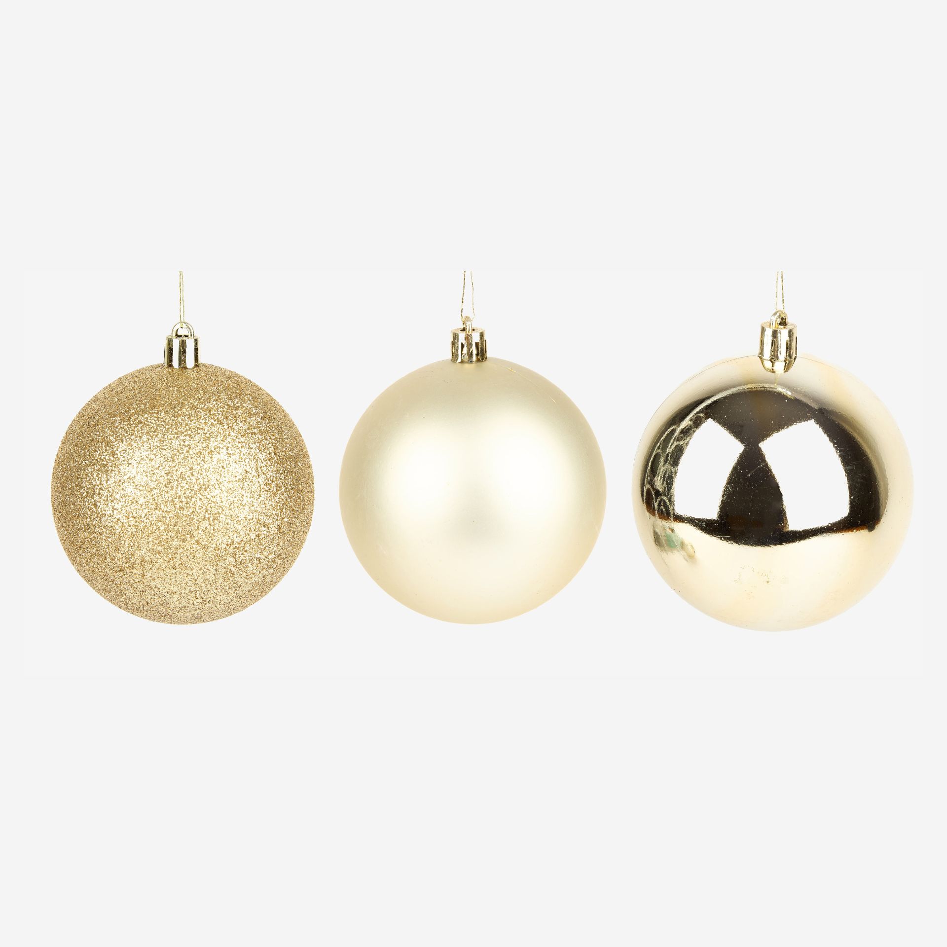 Set de 6 bolas decorativas doradas Ø8cm