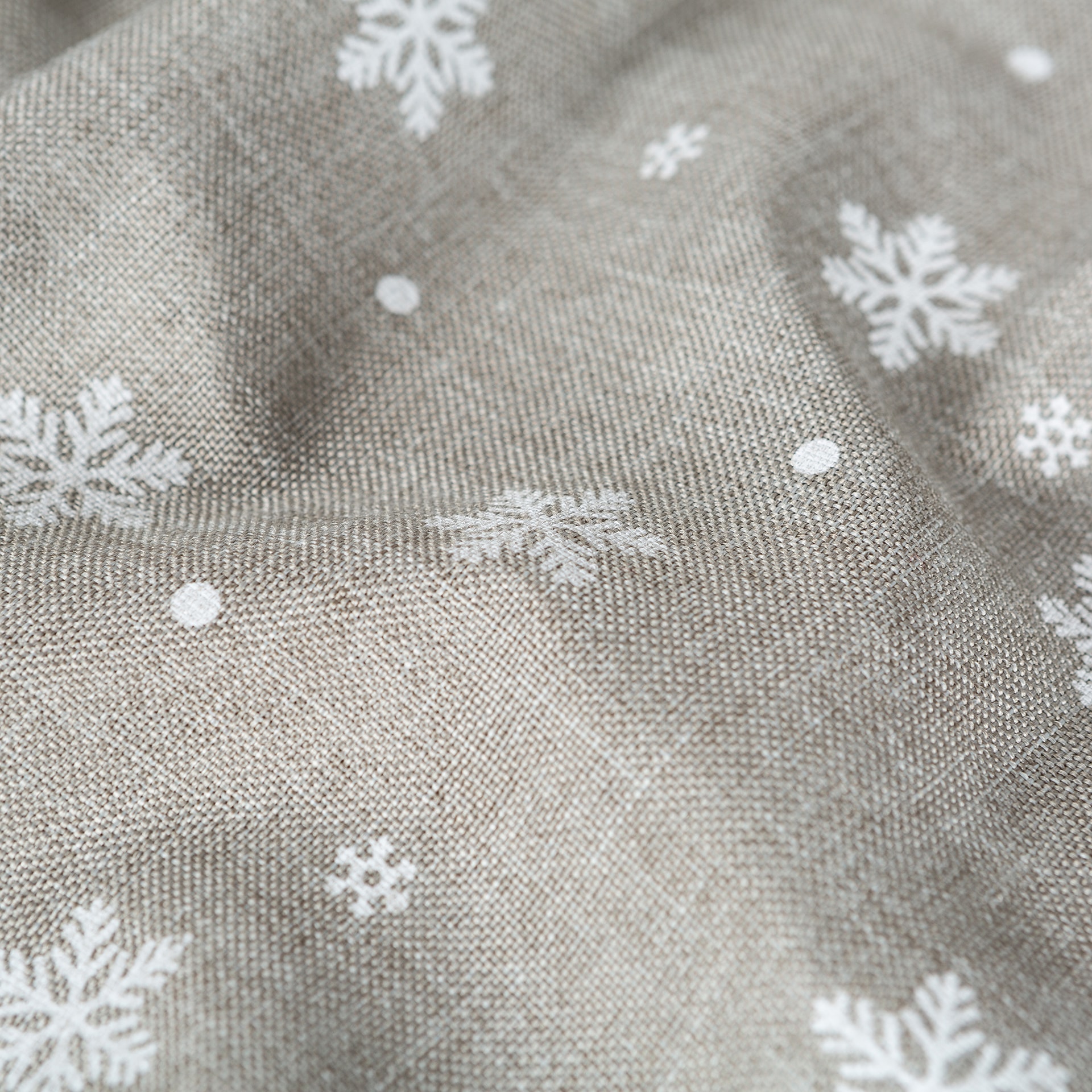 Mantel de Navidad gris Copos de nieve 150x250cm