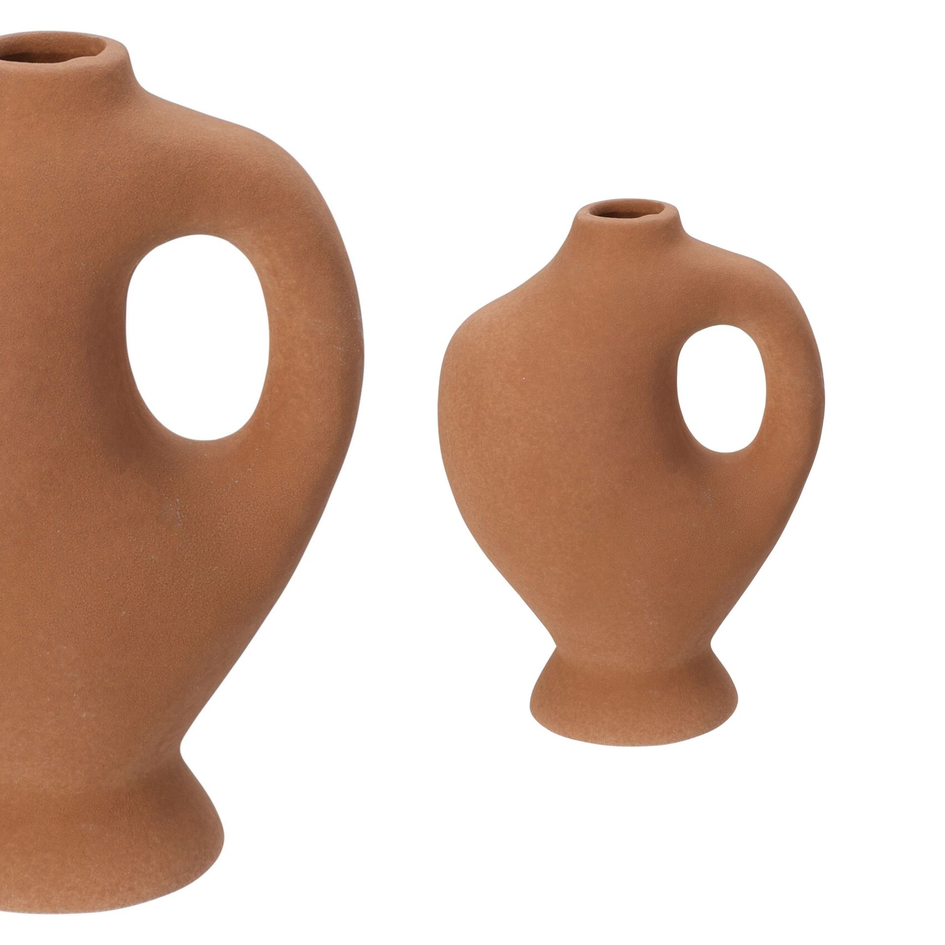 Jarrón de cerámica terracota Kaster 16x8x21cm