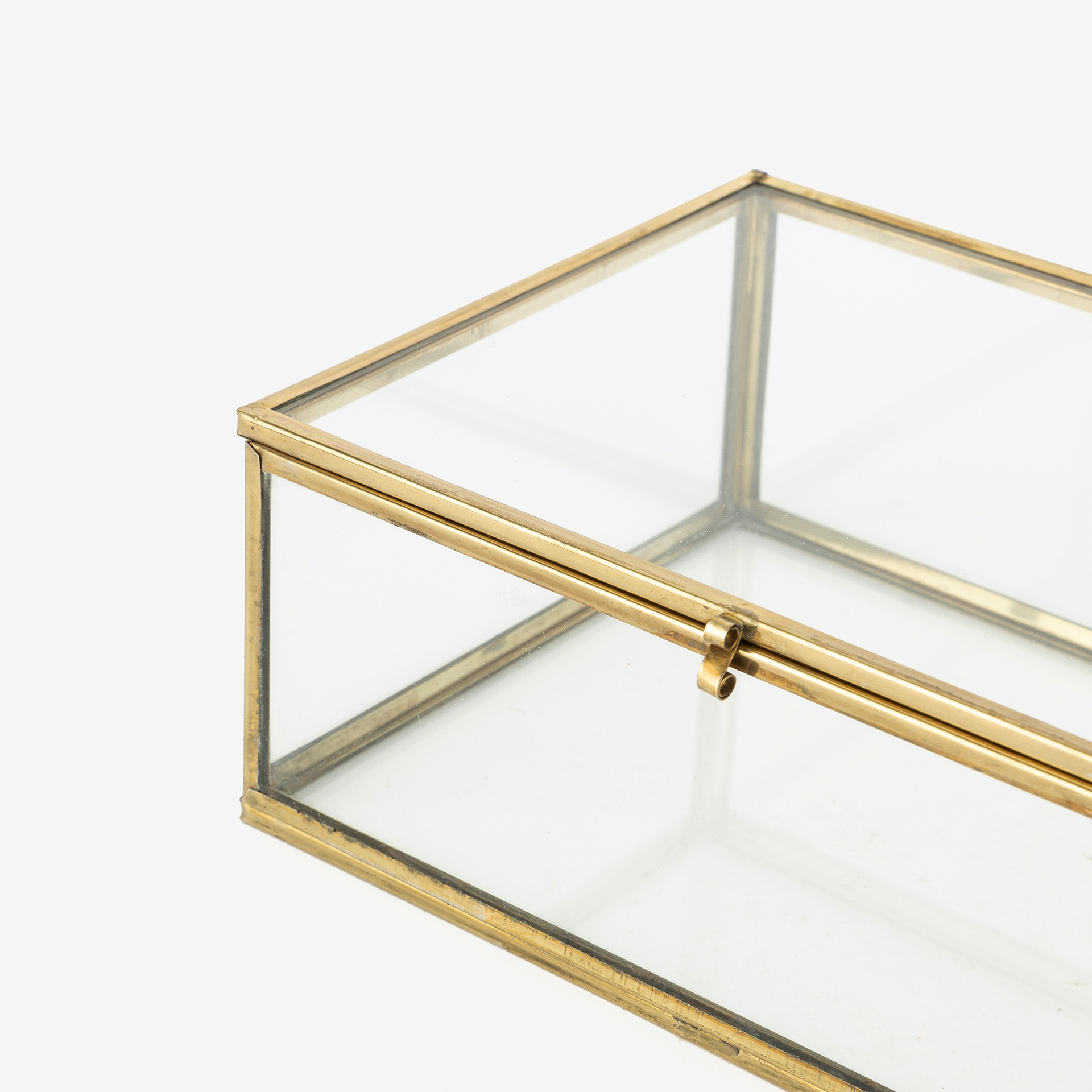 Joyero de cristal latón Antique 18x12,5x7cm