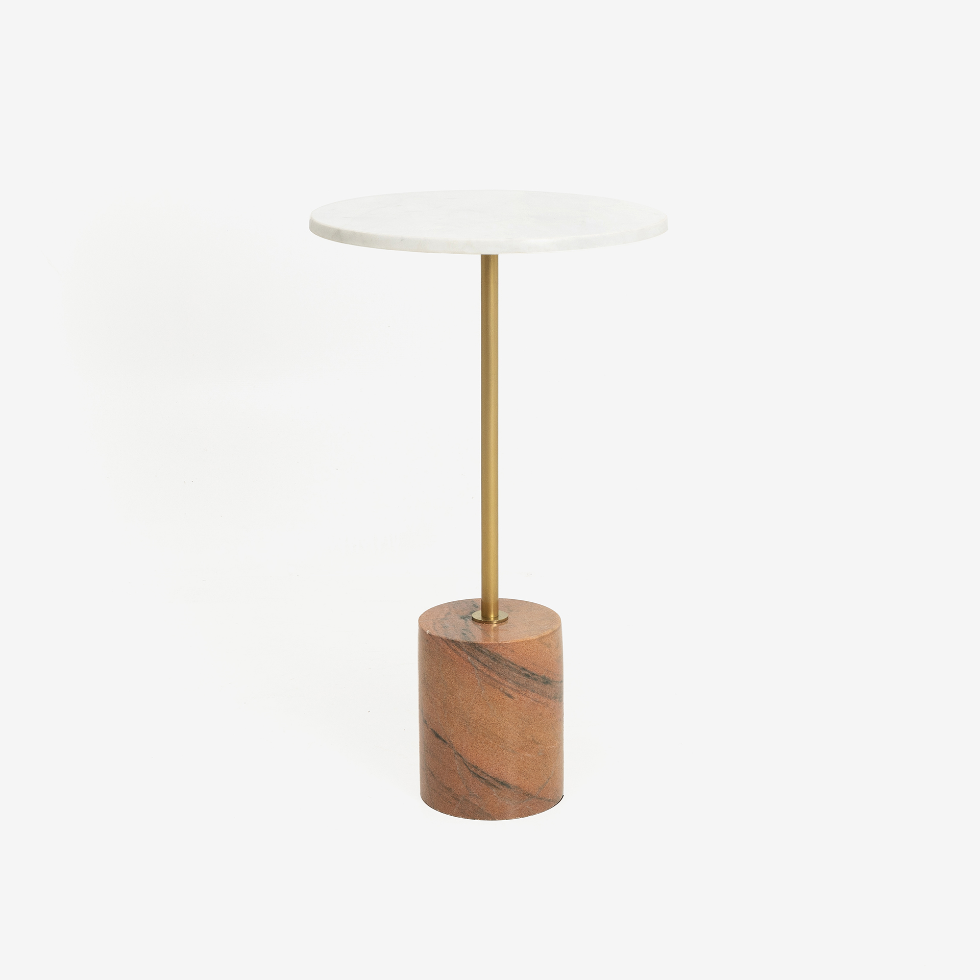 Mesa auxiliar de m&aacute;rmol blanco Kern &Oslash;35x61cm Clau&Chloe