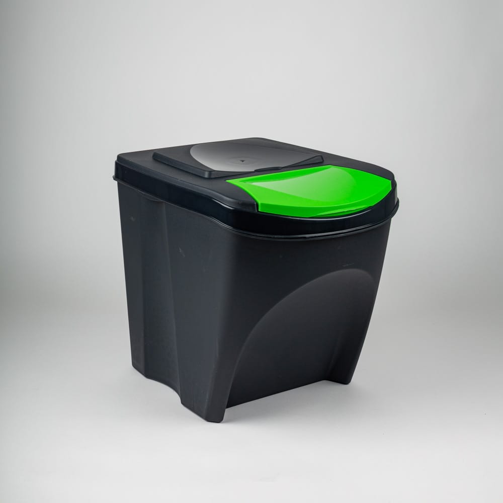 Set de 3 cubos de reciclaje de plástico 40x30x34cm