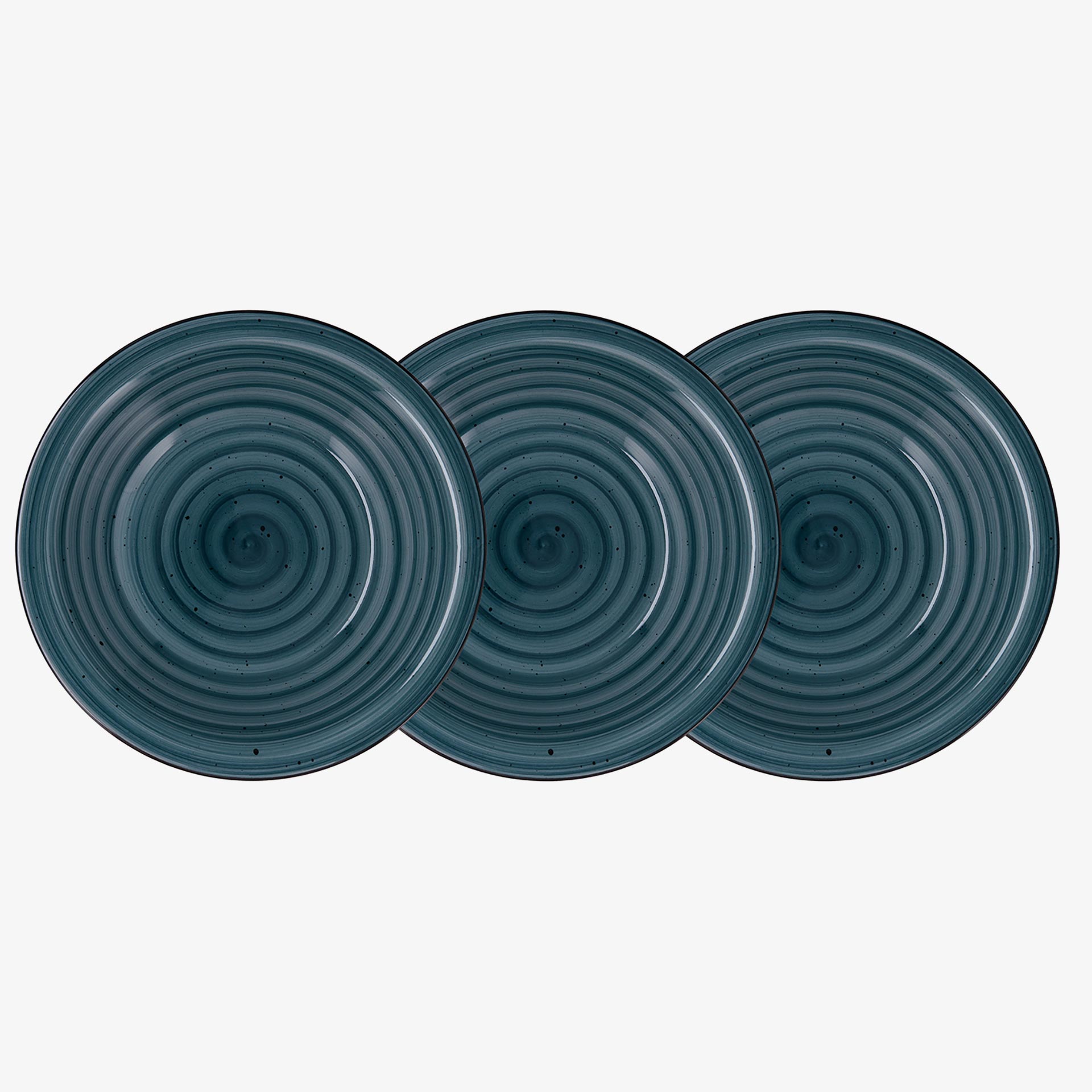 Set de 3 platos hondos azules de cer&aacute;mica Azura &Oslash;22cm