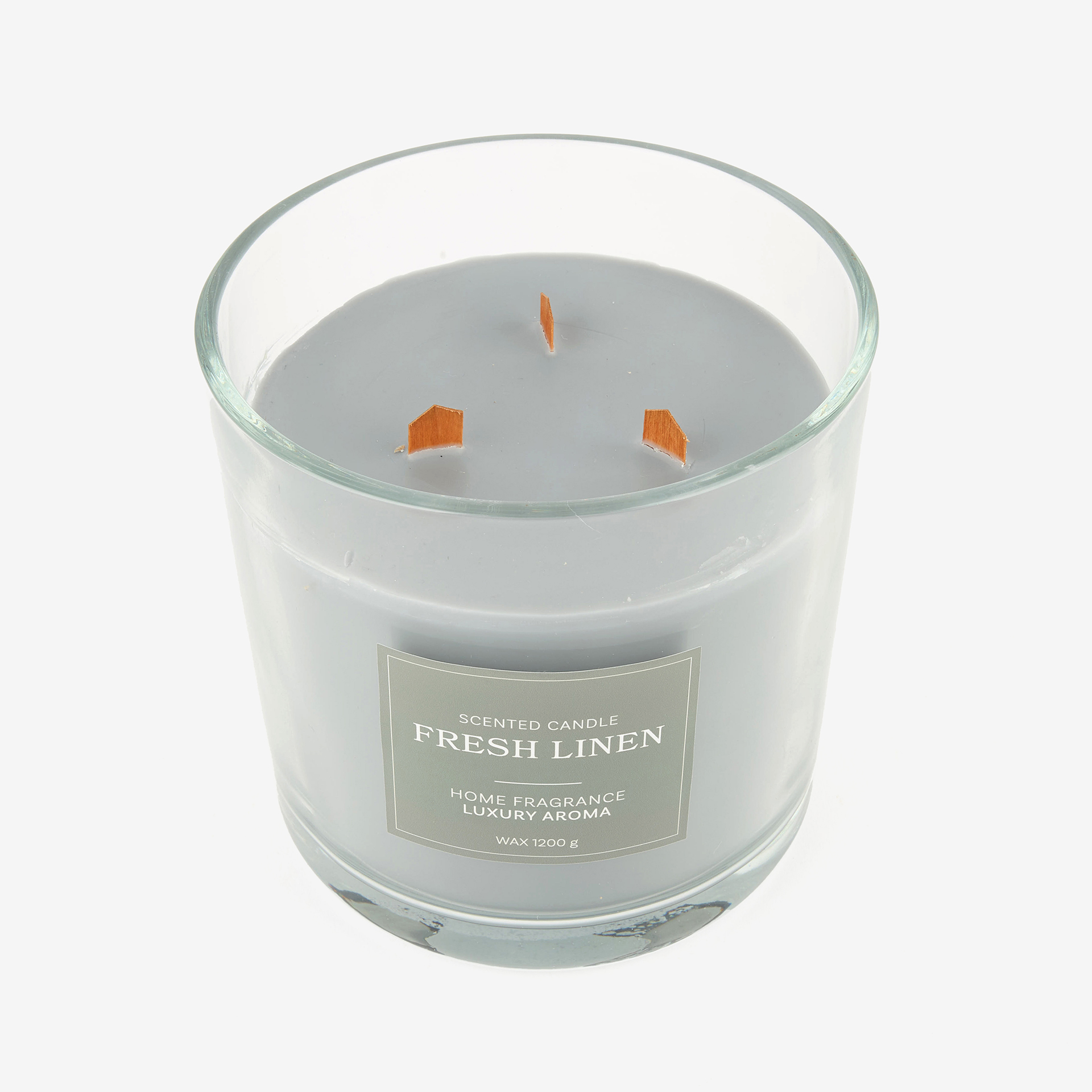 Vela aromática de tres mechas en vaso de cristal 15cm en varios modelos