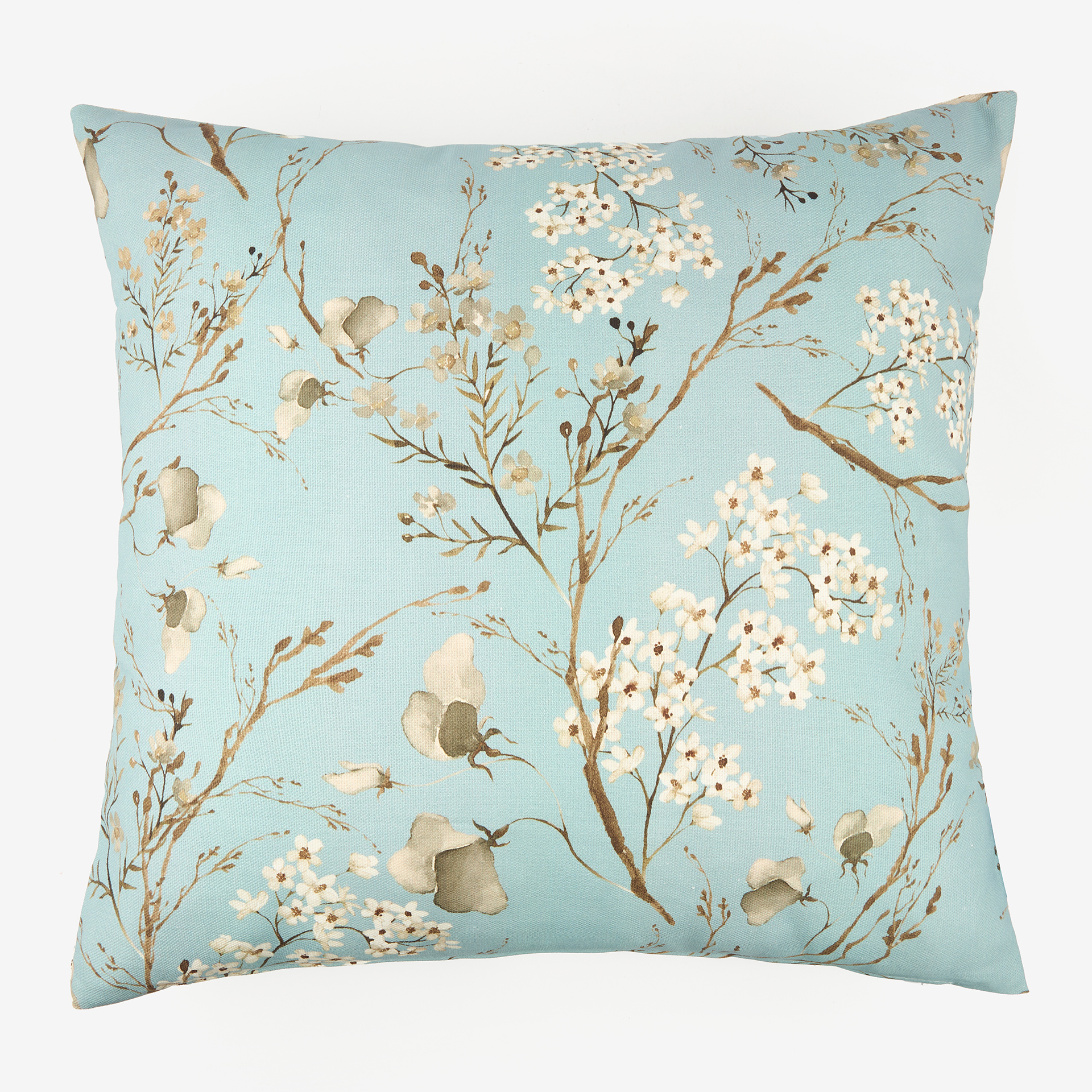 Funda de cojín de algodón azul Hana 45x45cm