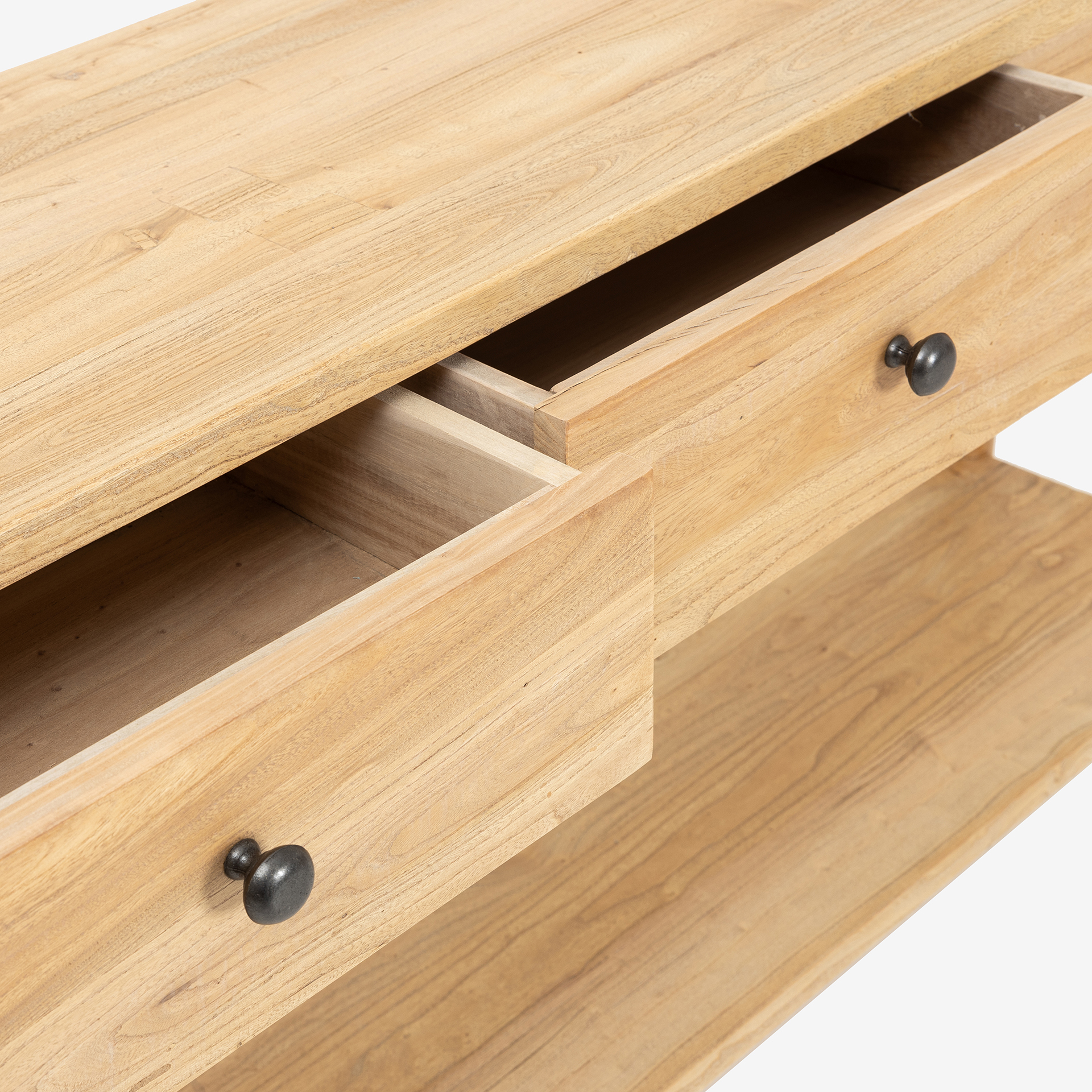 Consola de madera de olmo reciclada Mop 150x38x80cm