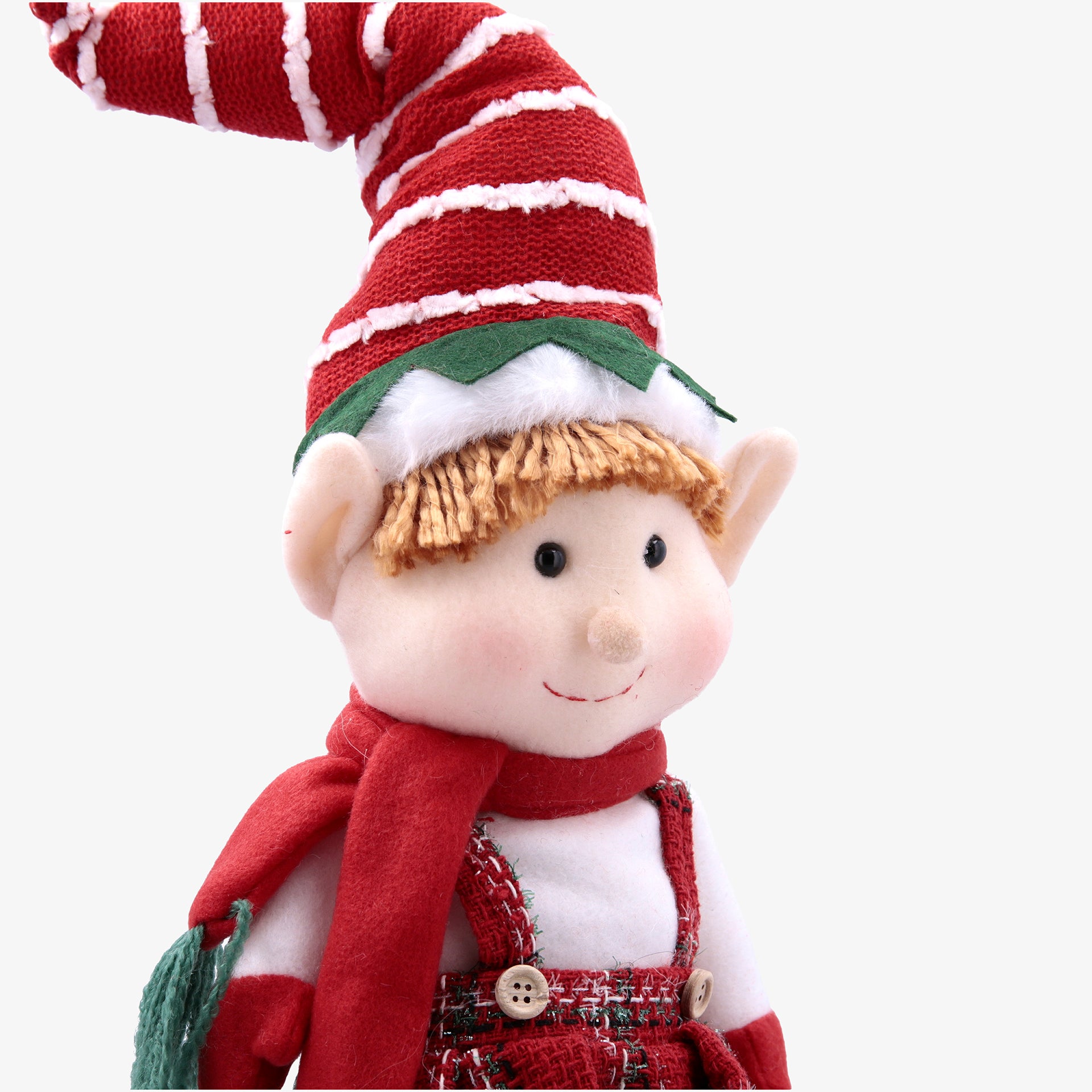 Mu&ntilde;eco de elfo navide&ntilde;o sentado 65cm