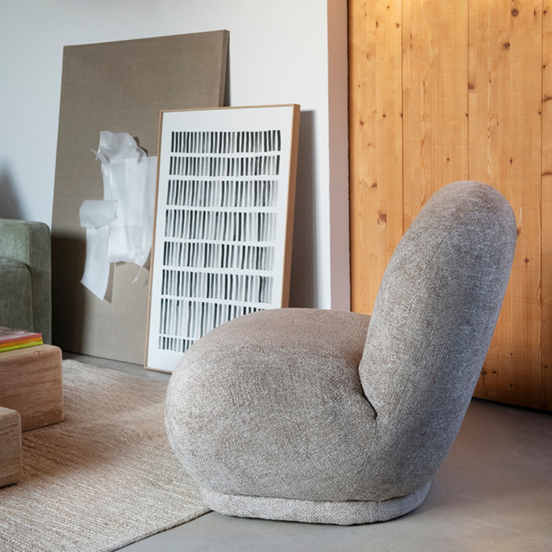 Butaca de algodón marrón Aicha 85x82x77cm Clau&Chloe