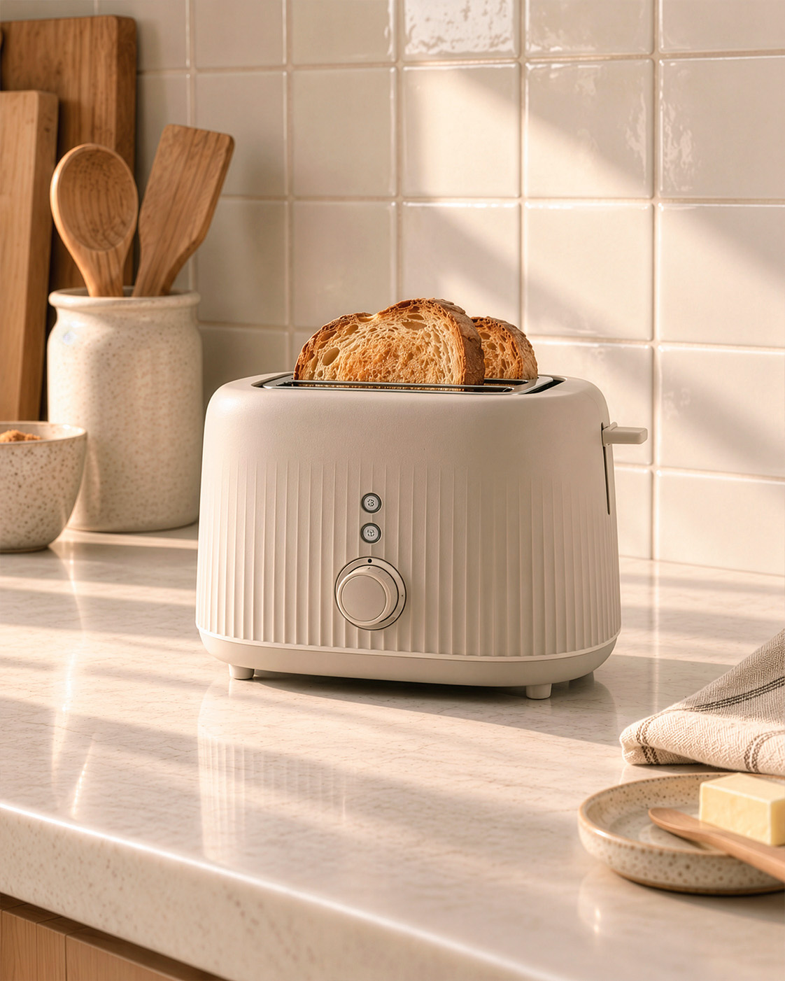 Tostador de doble ranura beige Bruma
