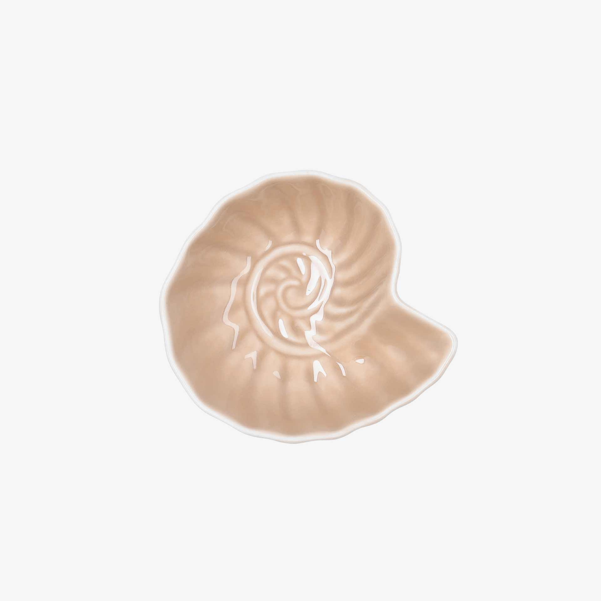 Bol caracola de porcelana beige Aura Stela 12,5x11,5x5cm