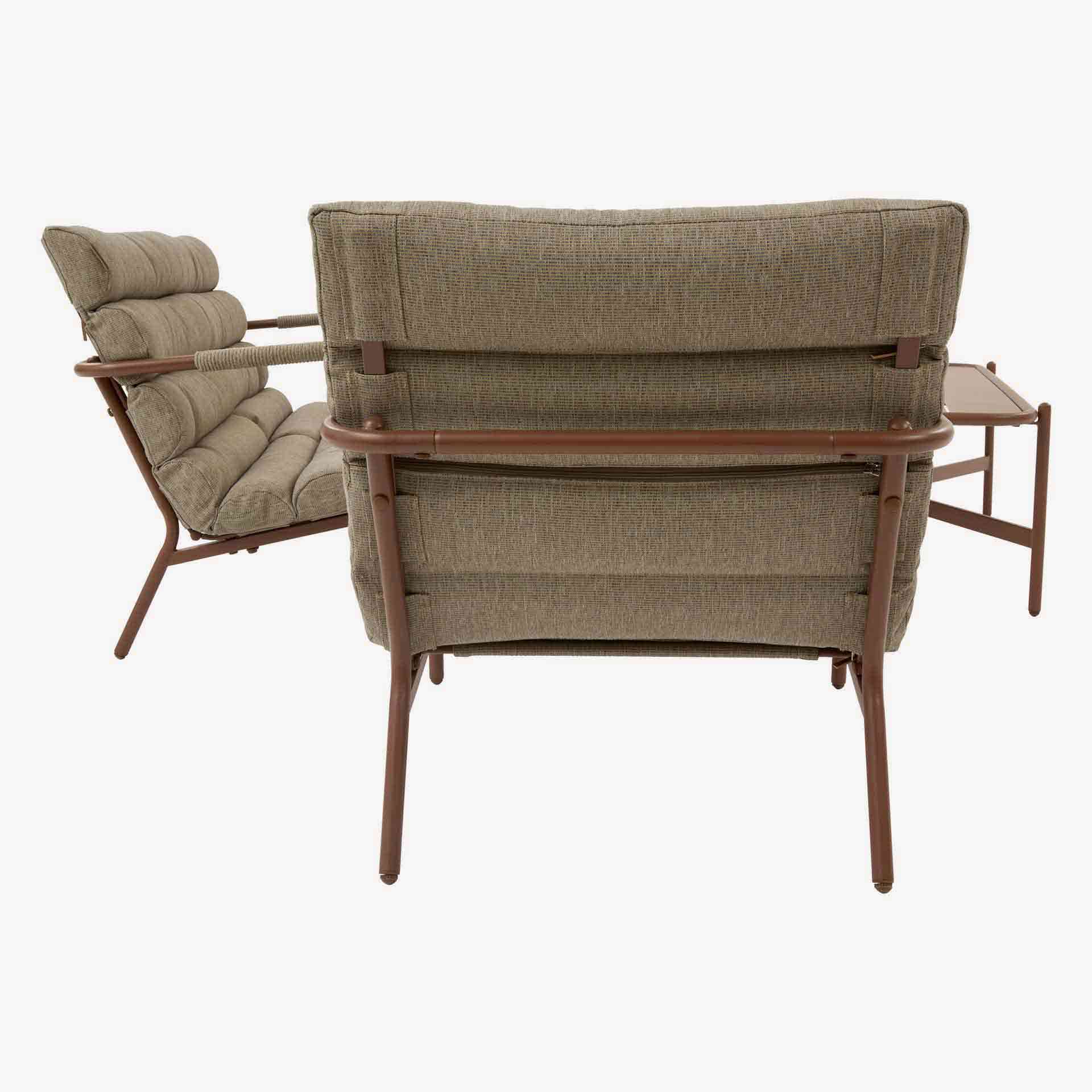 Conjunto de jard&iacute;n para 4 personas de acero caoba Solani