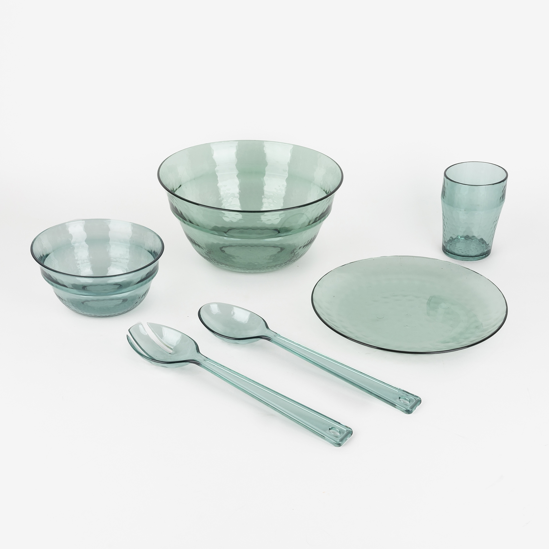 Conjunto de dos cubiertos de plástico para ensalada Bernit