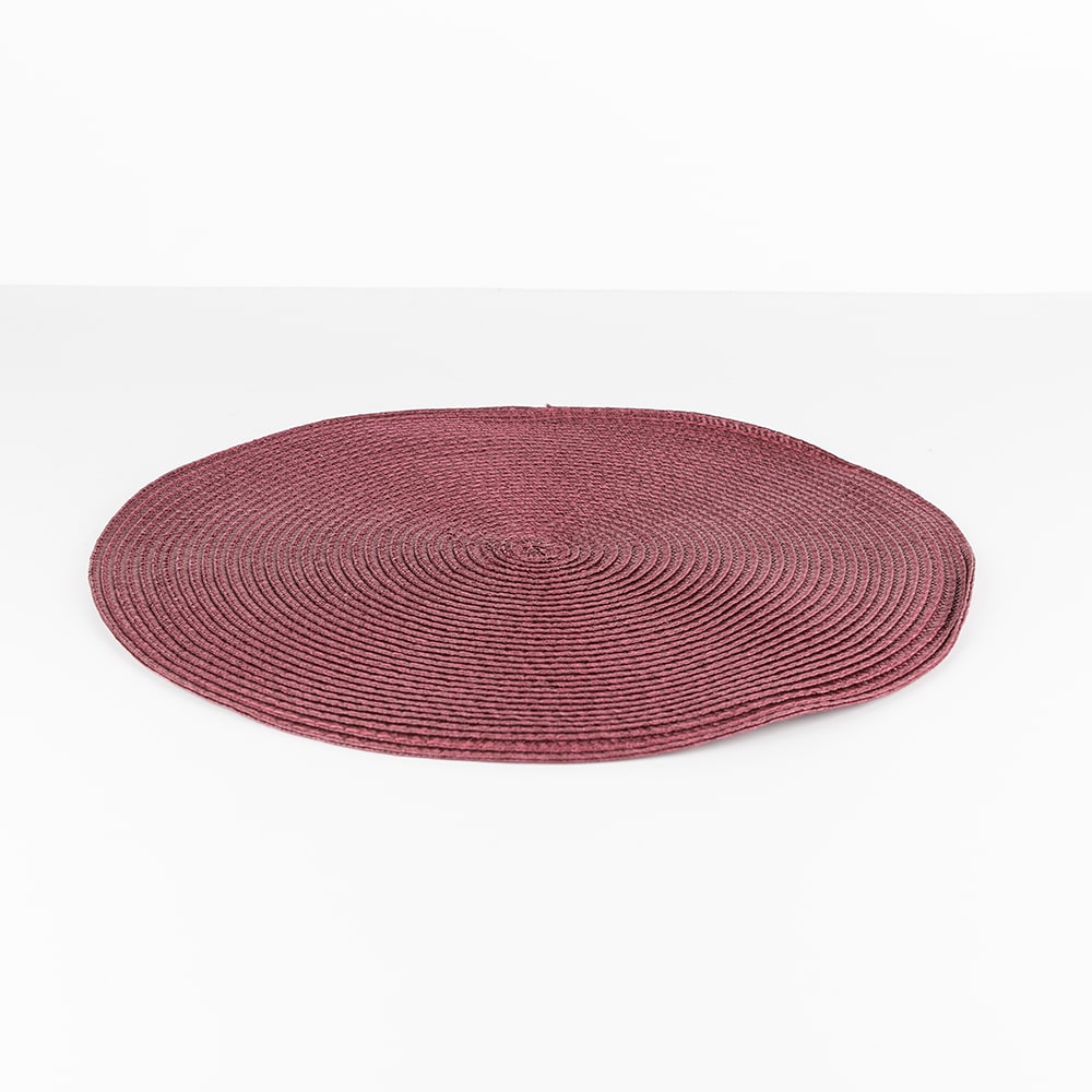 Mantel individual redondo tela plastificada burdeos &Oslash;38cm