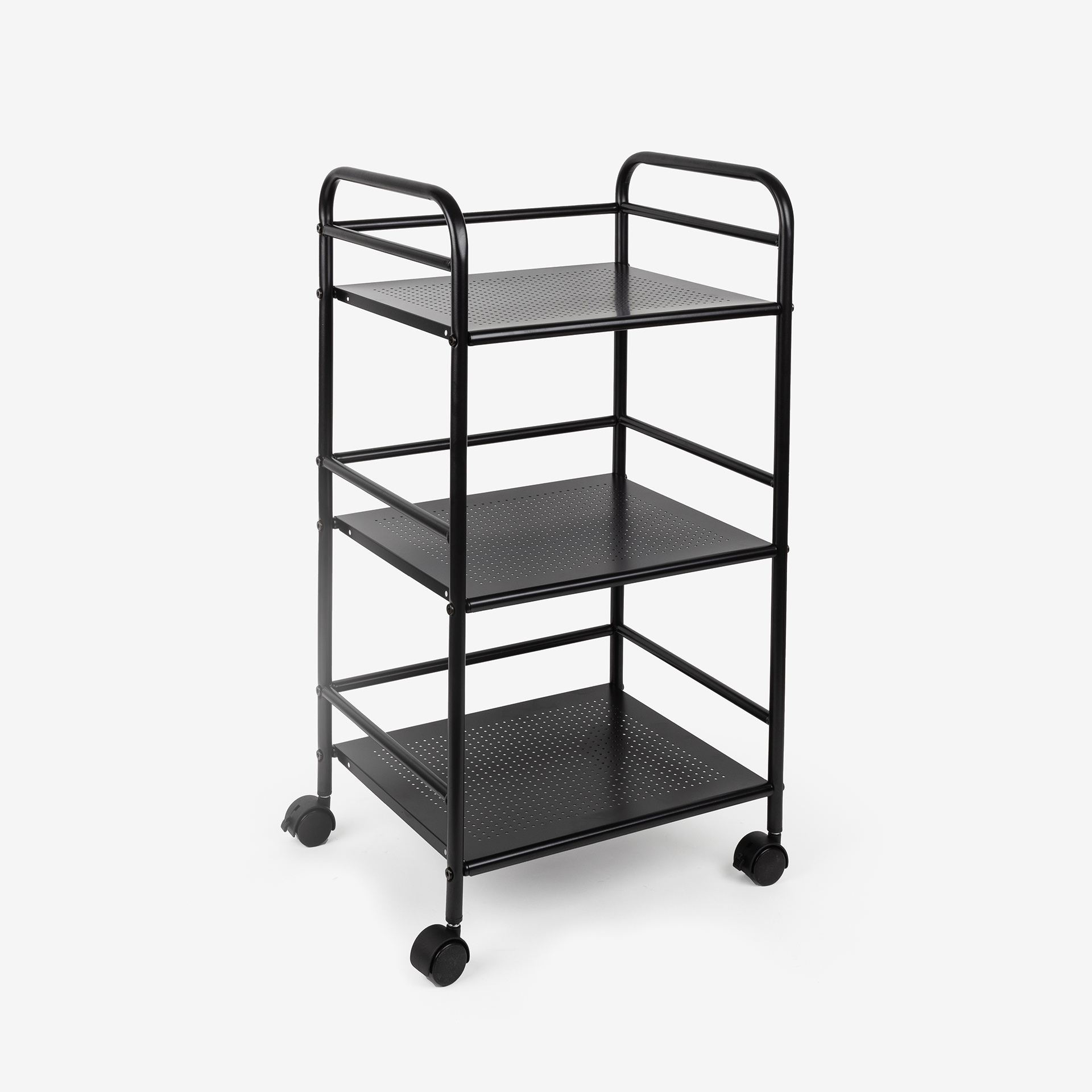 Carro de ba&ntilde;o negro de metal Silas 39x32x71cm