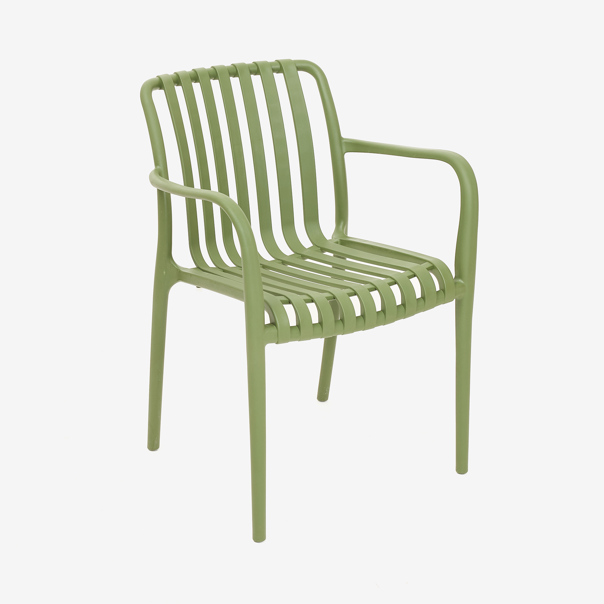 Silla de jard&iacute;n apilable de polipropileno verde Happel 59x55x81cm