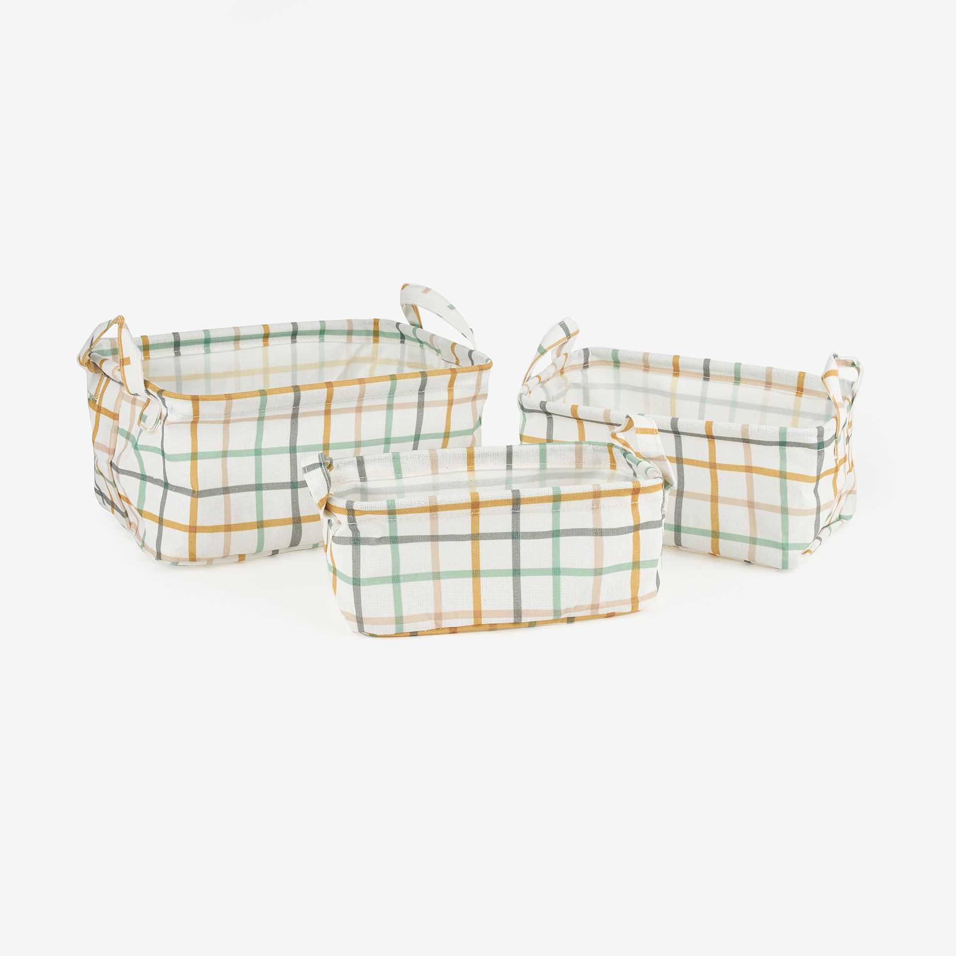 Set de 3 cestas cuadros Beida 28-25-11cm