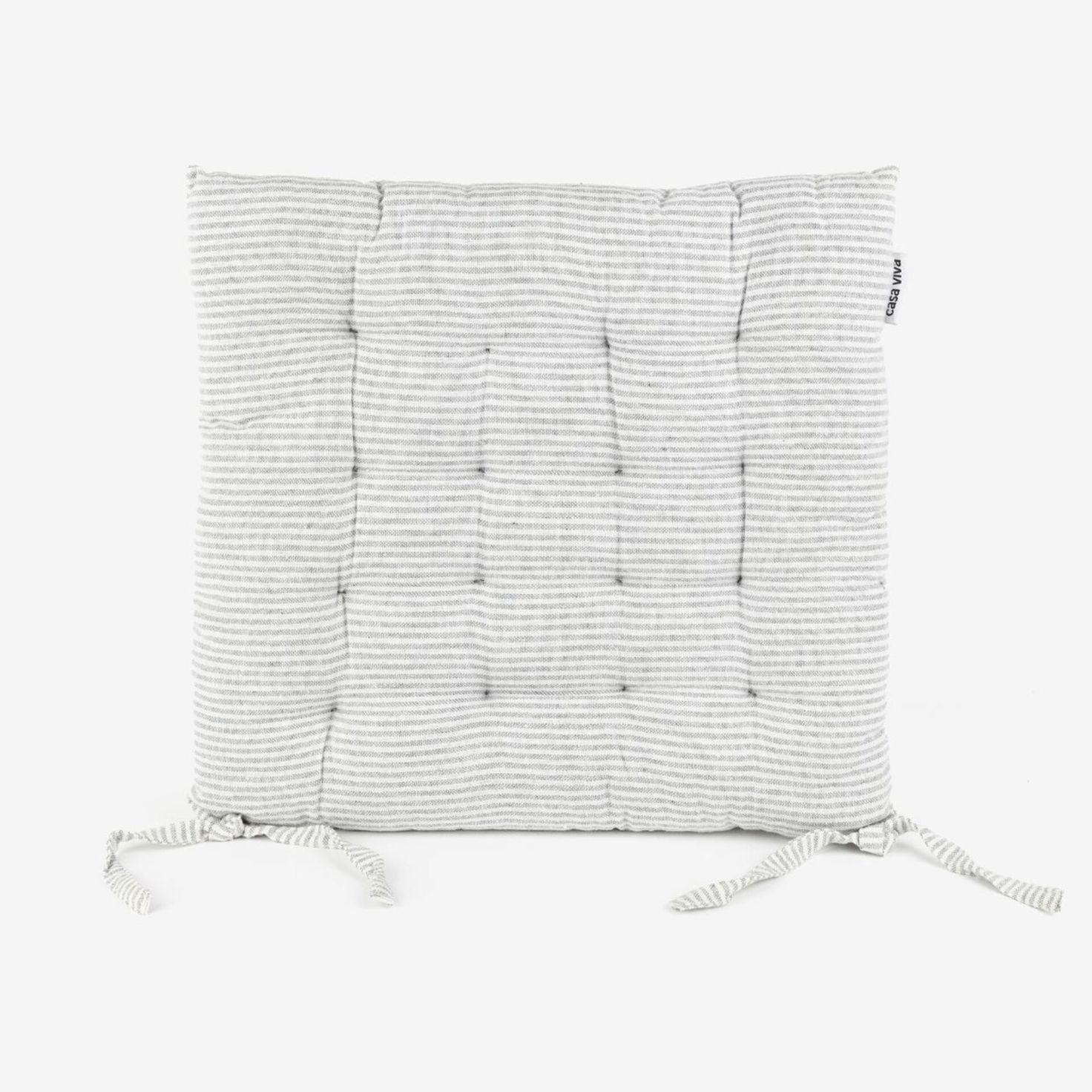 Cojín de silla de algodón con rayas grises Stripes 40x40cm