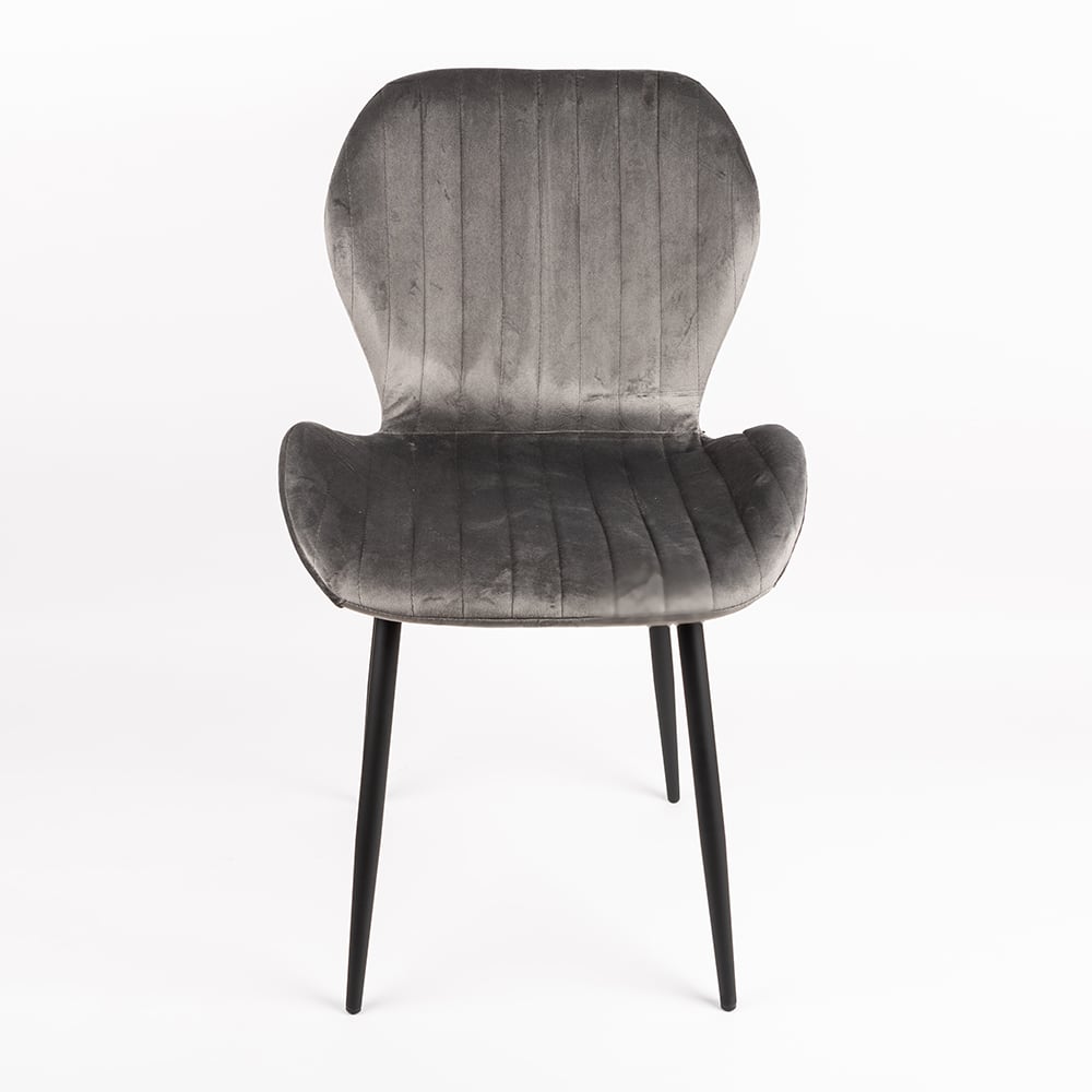 Silla de comedor de terciopelo gris Lydia 54x50x86cm Clau&Chloe
