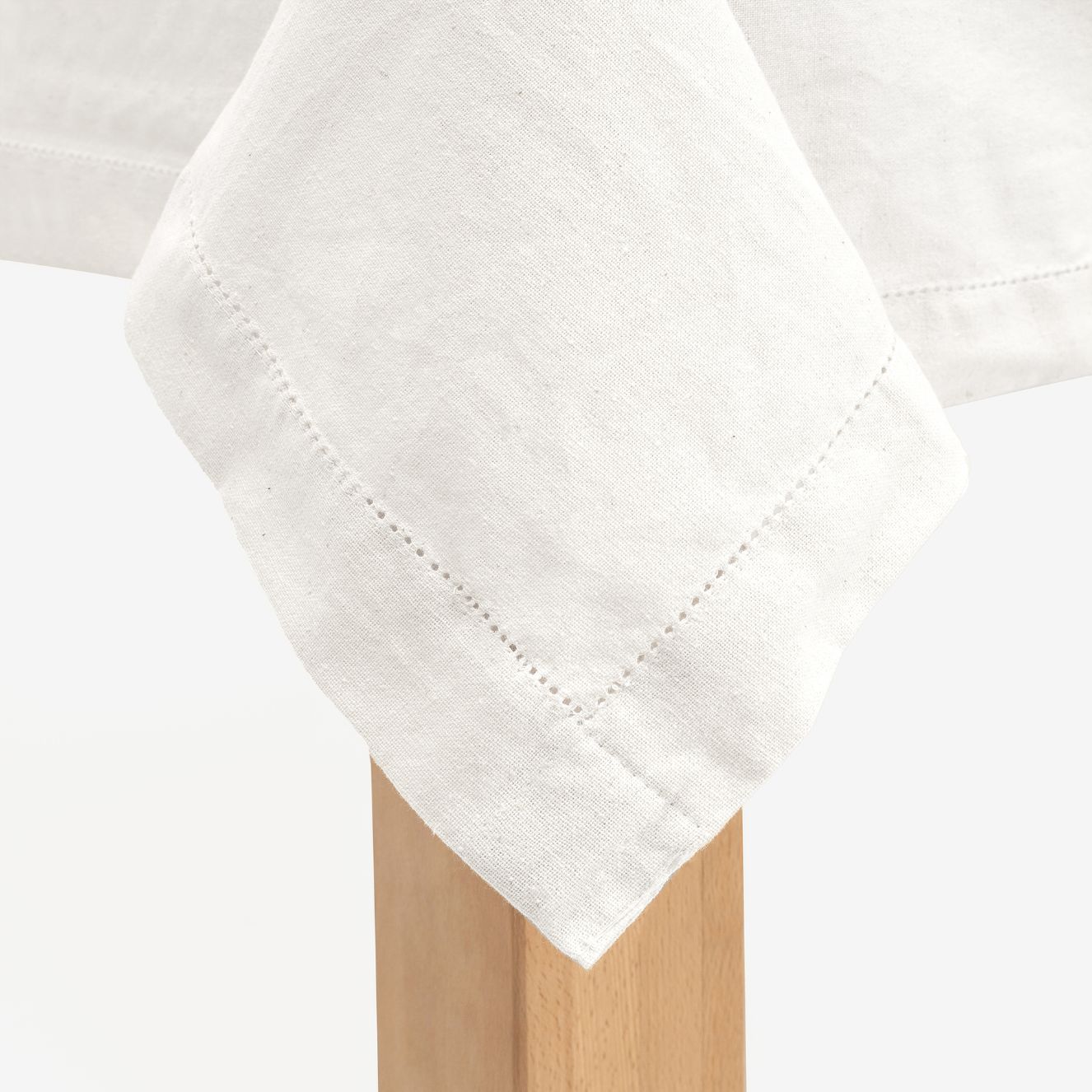 Mantel de algodón blanco Vainica Ø160cm