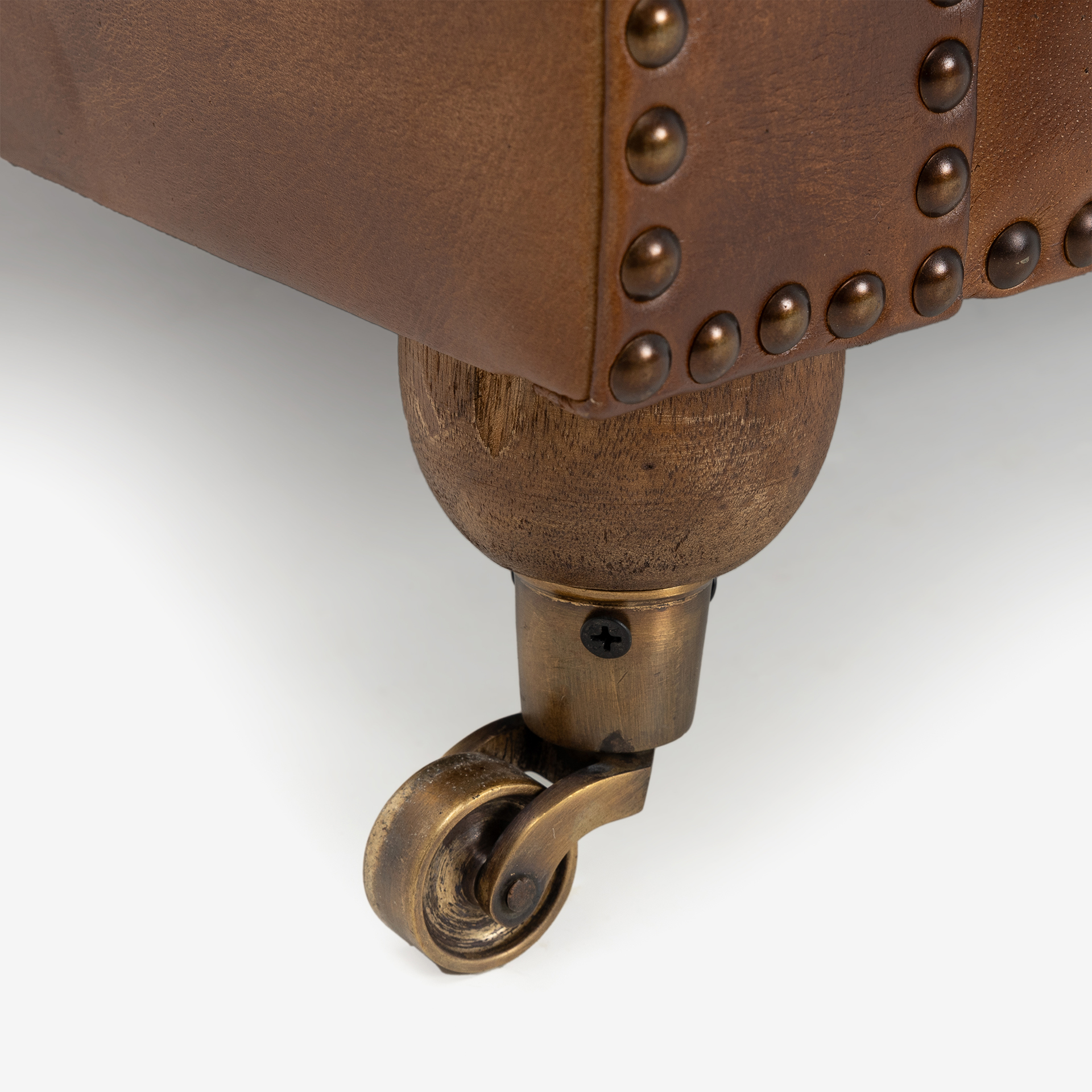 Sofa de 3 plazas de piel marrón Chester 190x77x80cm