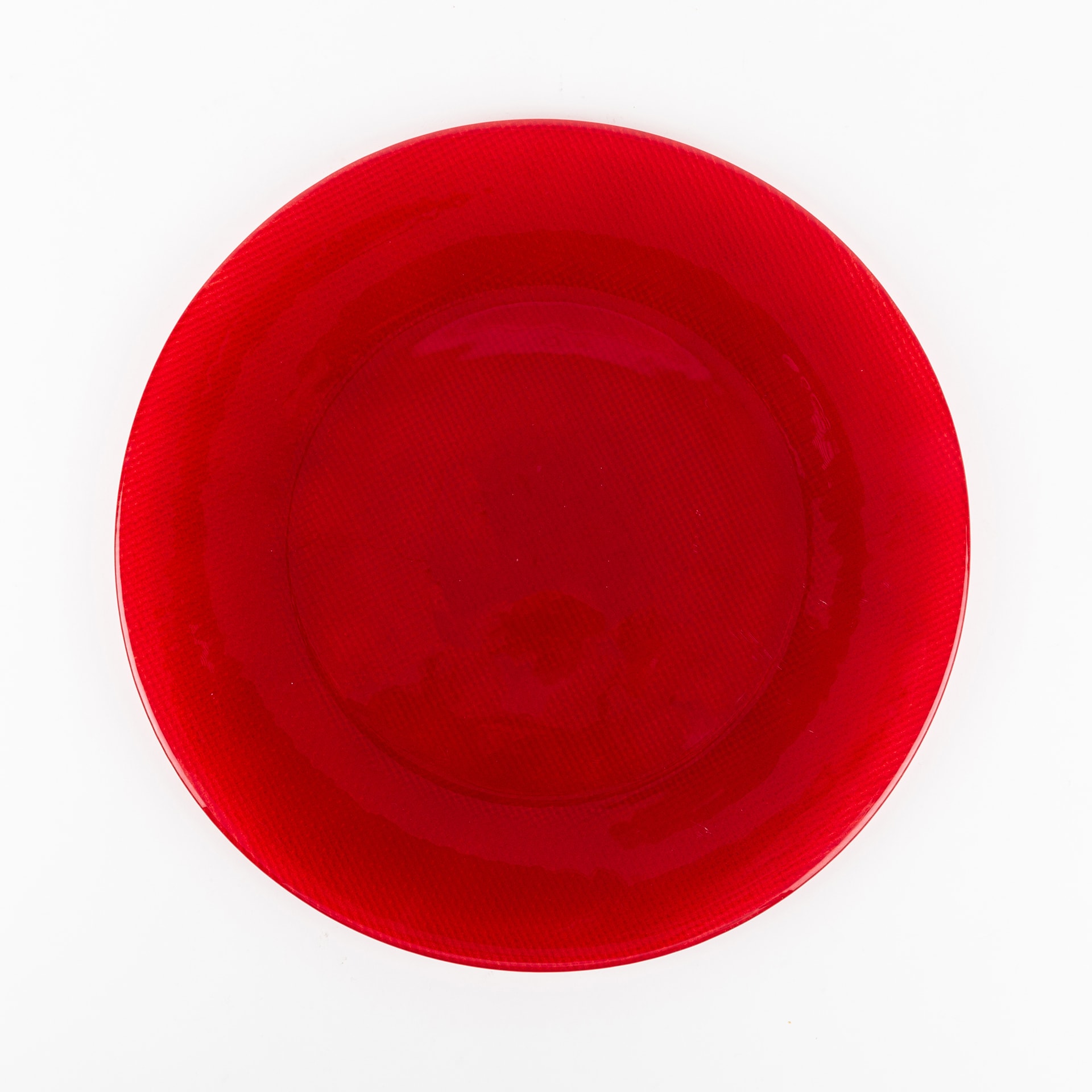 Bajo plato vidrio rojo Minca Ø31cm