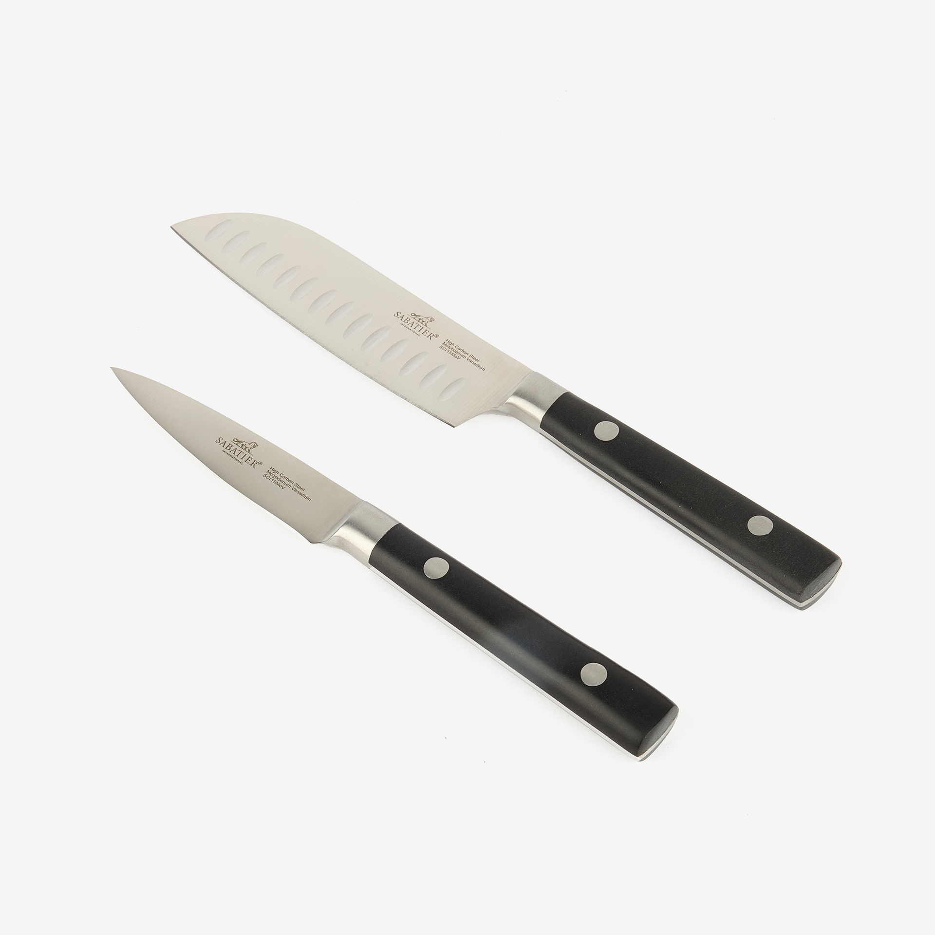 Set de 2 cuchillos de cocina de acero inoxidable 9/12cm