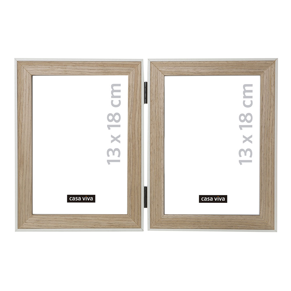Marco Fotos Doble Madera 13x18