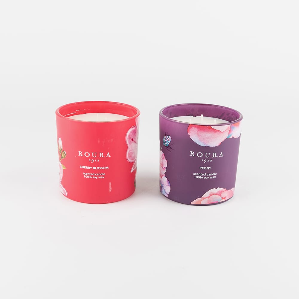 Vela aromática de 3 mechas peonia con vaso Home Ritual
