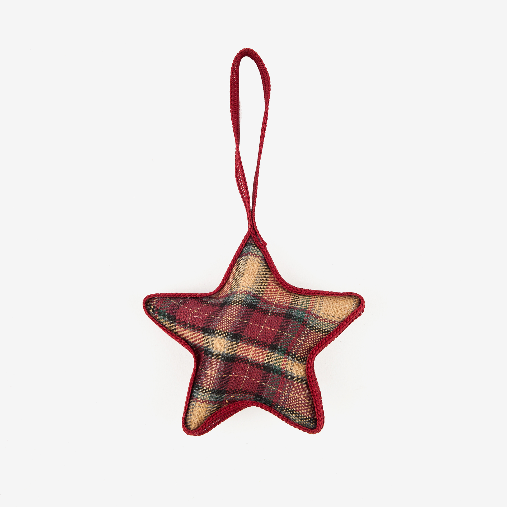 Adorno colgante Estrella de tartán 8cm