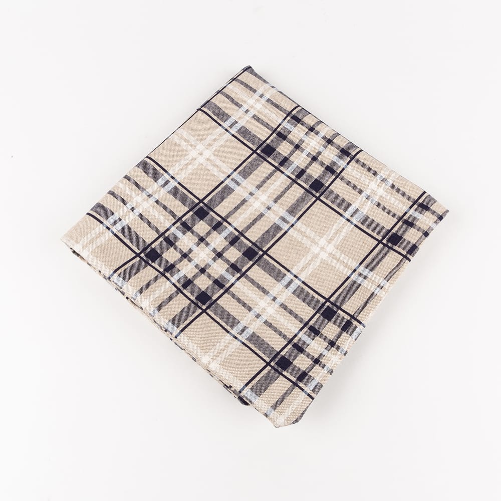 Funda de cojín de cuadros azul Uxue 45x45cm